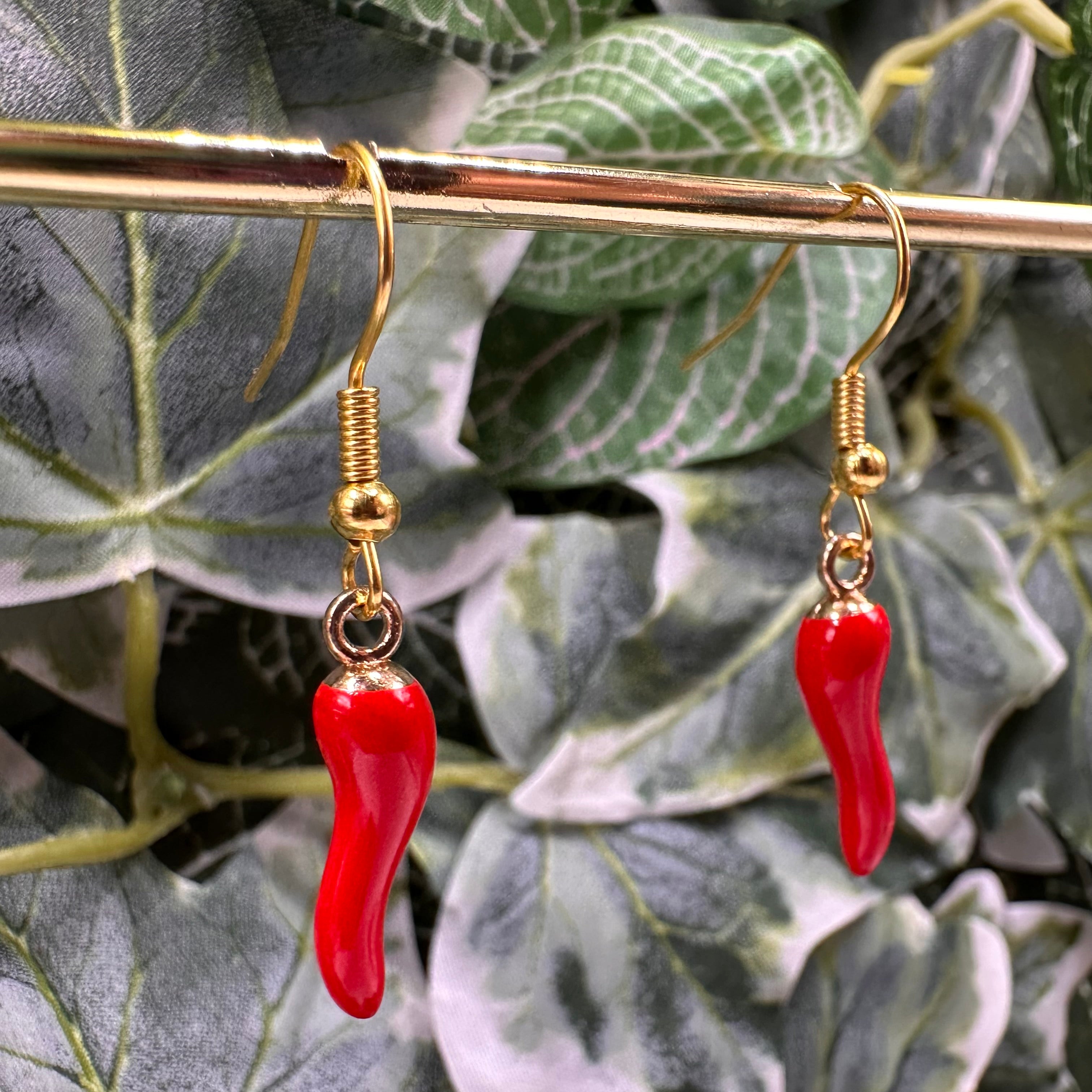 Red Chilli Pepper Charm Earrings