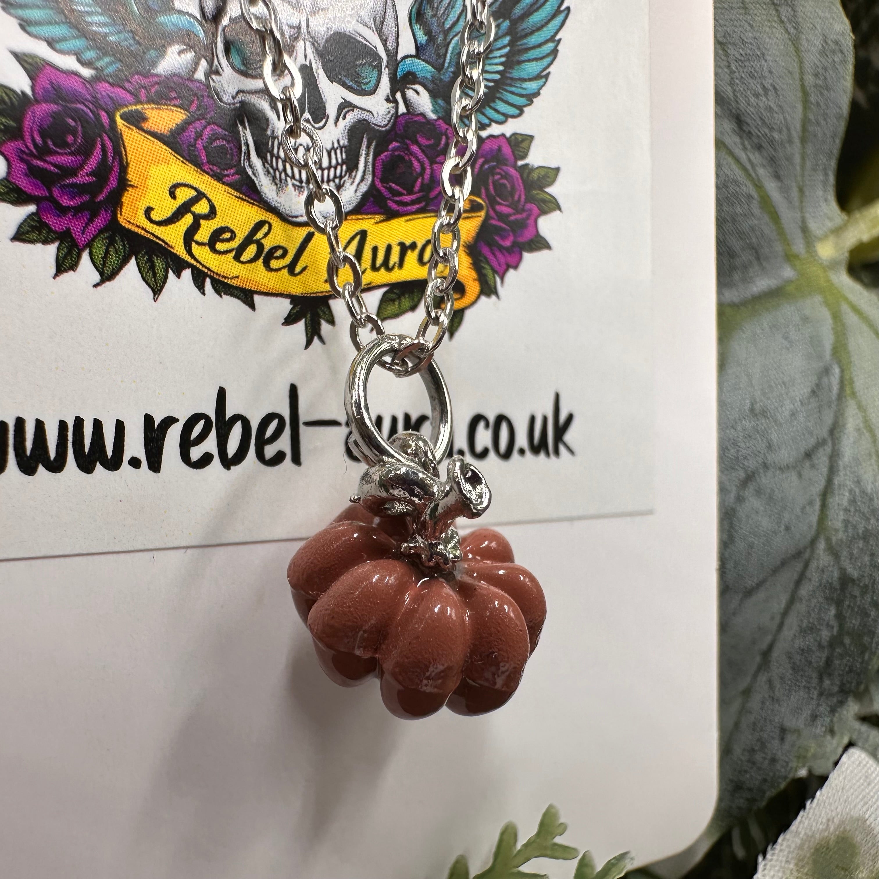 Brown Pumpkin Charm Necklace