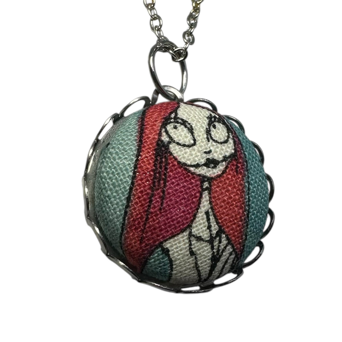 Sally necklace on display card, Nightmare Before Christmas jewellery UK