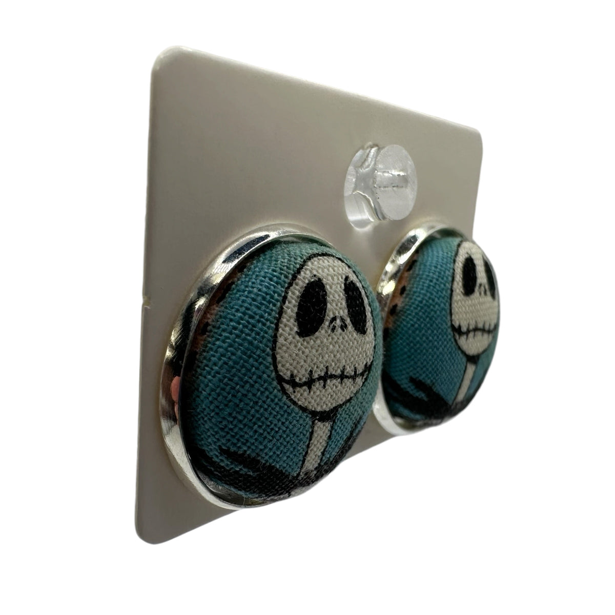 Jack and Sally stud earrings with butterfly backs, Tim Burton inspired jewellery