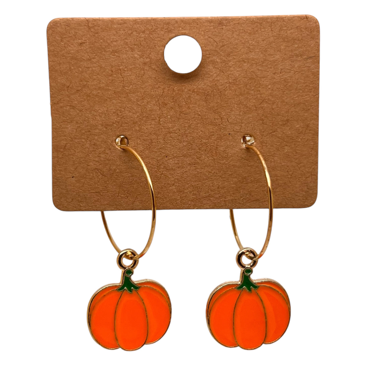 Metal pumpkin charm earrings — Rebel Aura handmade jewellery