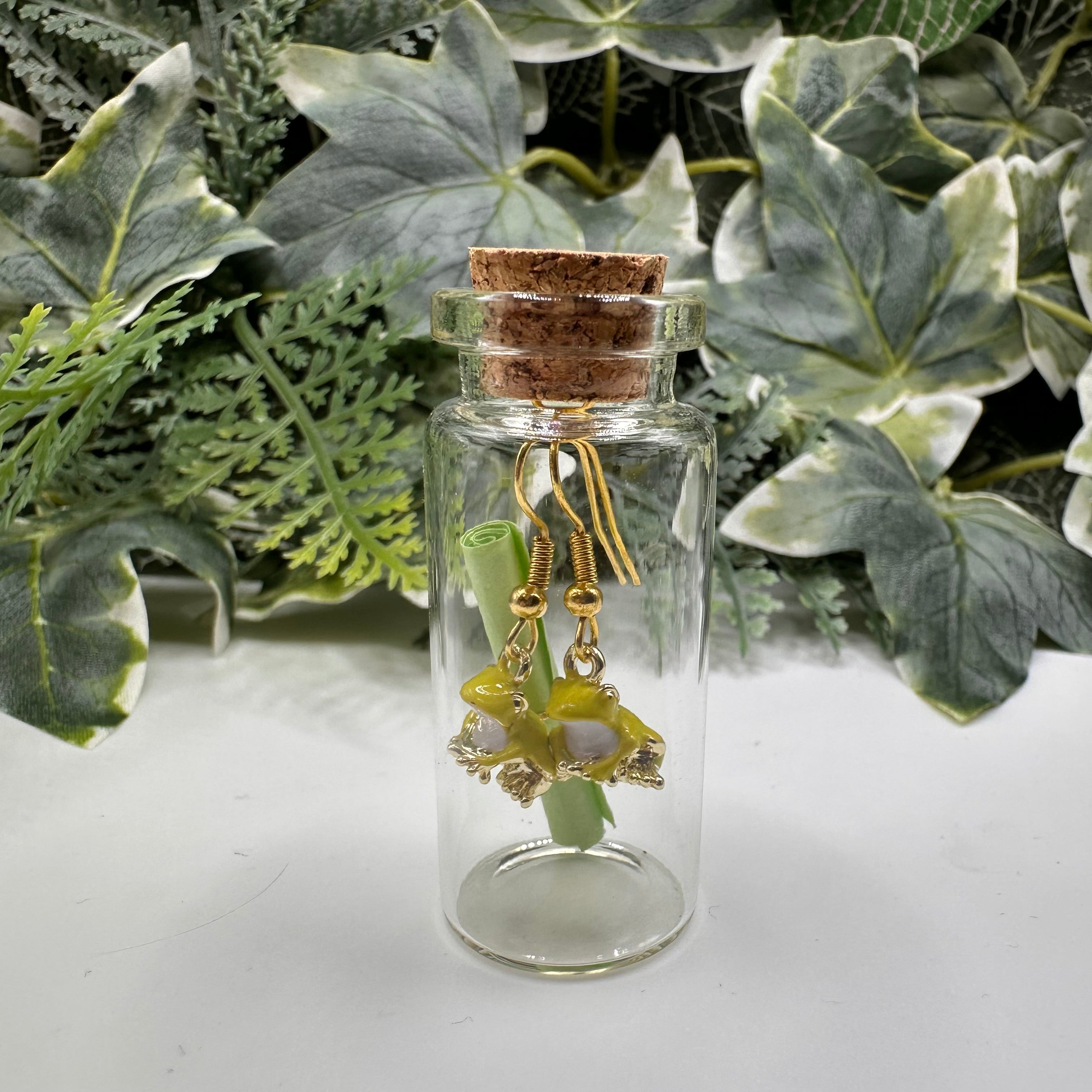 Cheeky Frog Bottled Charm Earrings - Gift Boxed