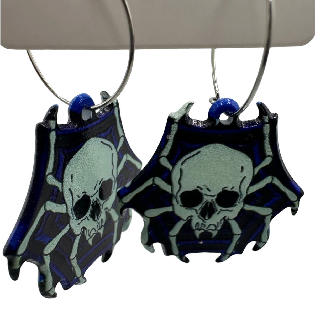 Skull & Web Charm Earrings
