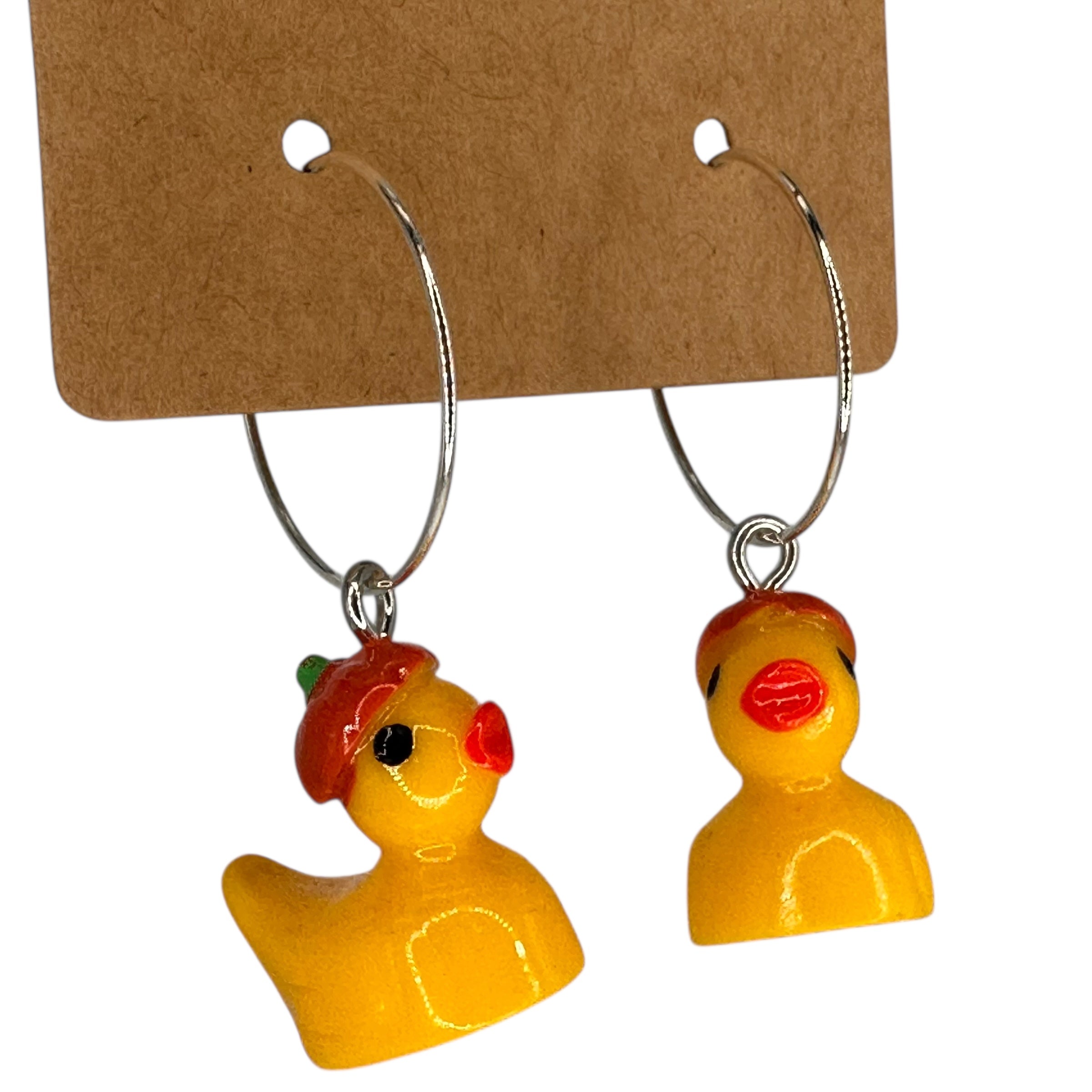 Pumpkin Hat Duck Charm Earrings