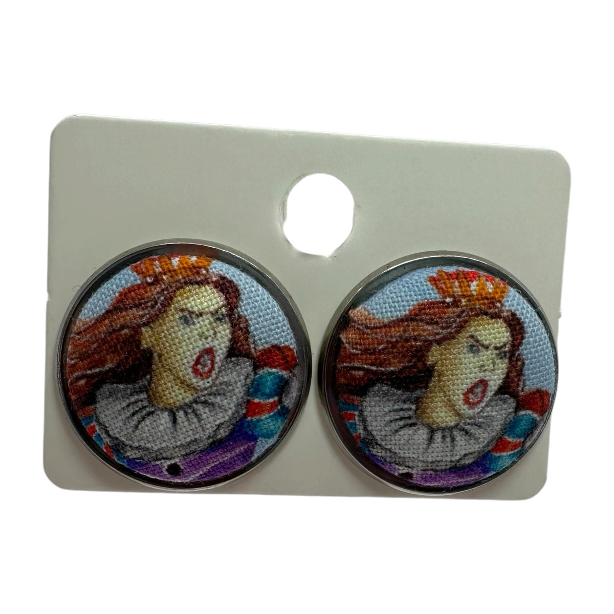 Alice In Wonderland Stud Earrings: Queen of Hearts, Cheshire Cat & More