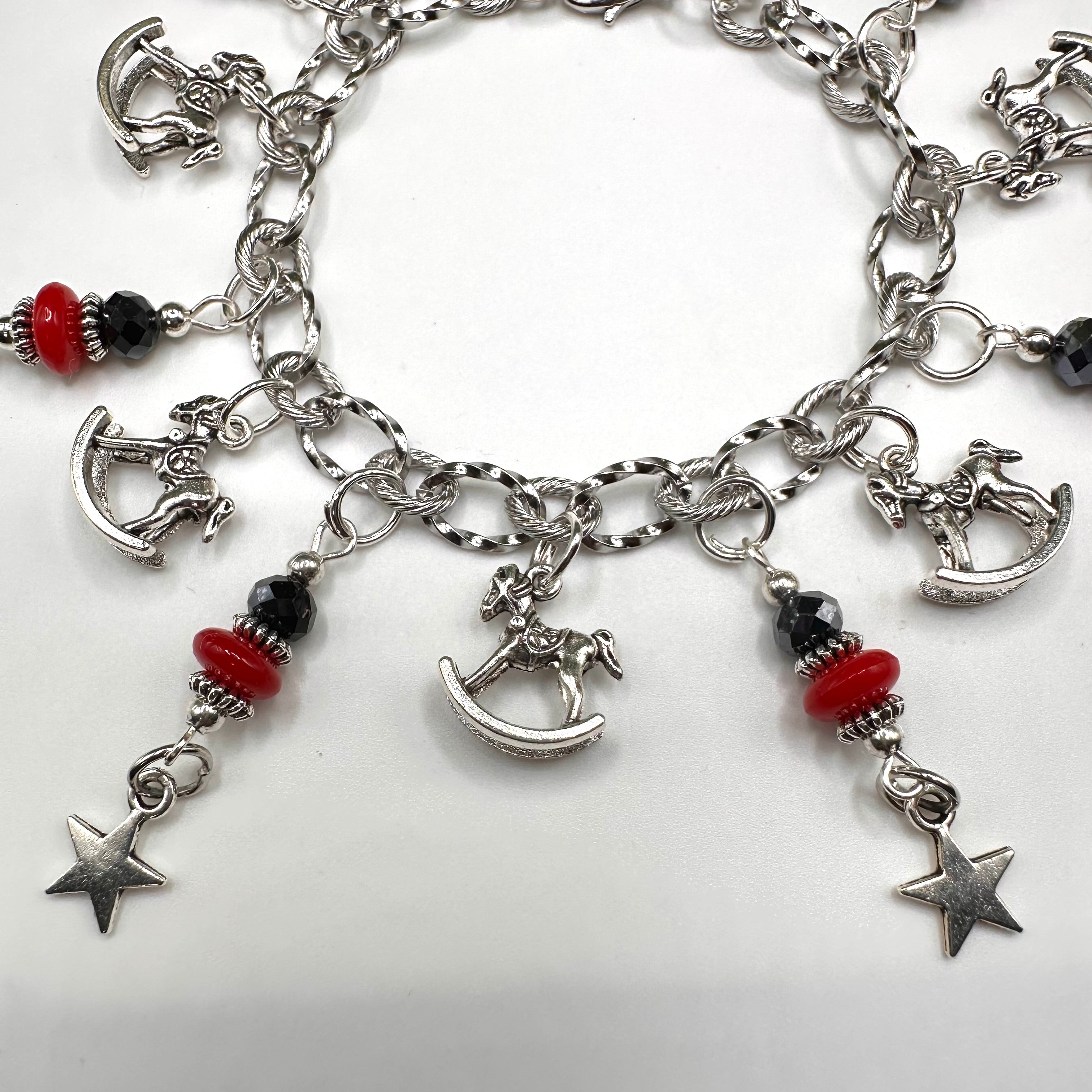 Midnight Rocking Horse Charm Bracelet