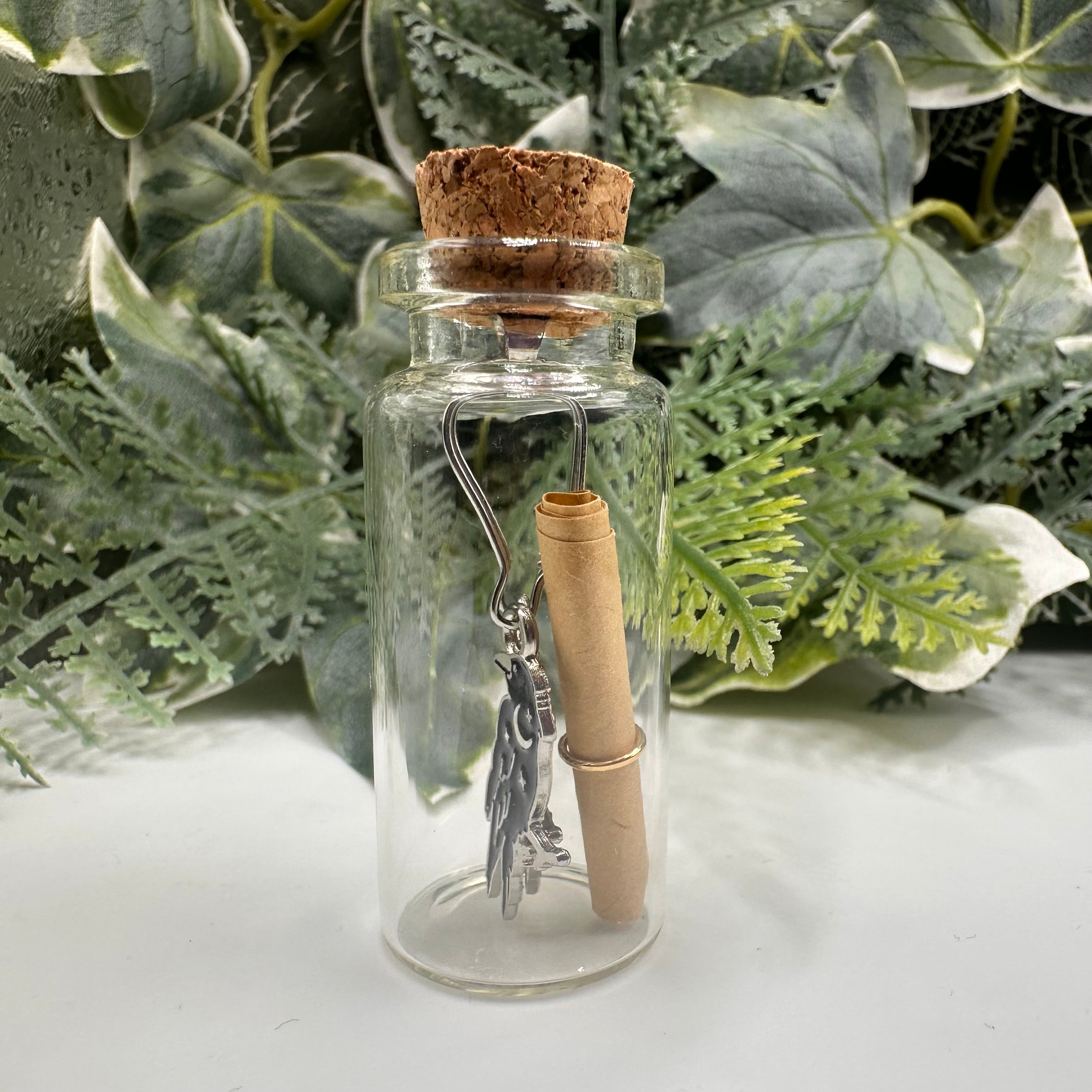 Raven / Crow Bottled Charm Earrings