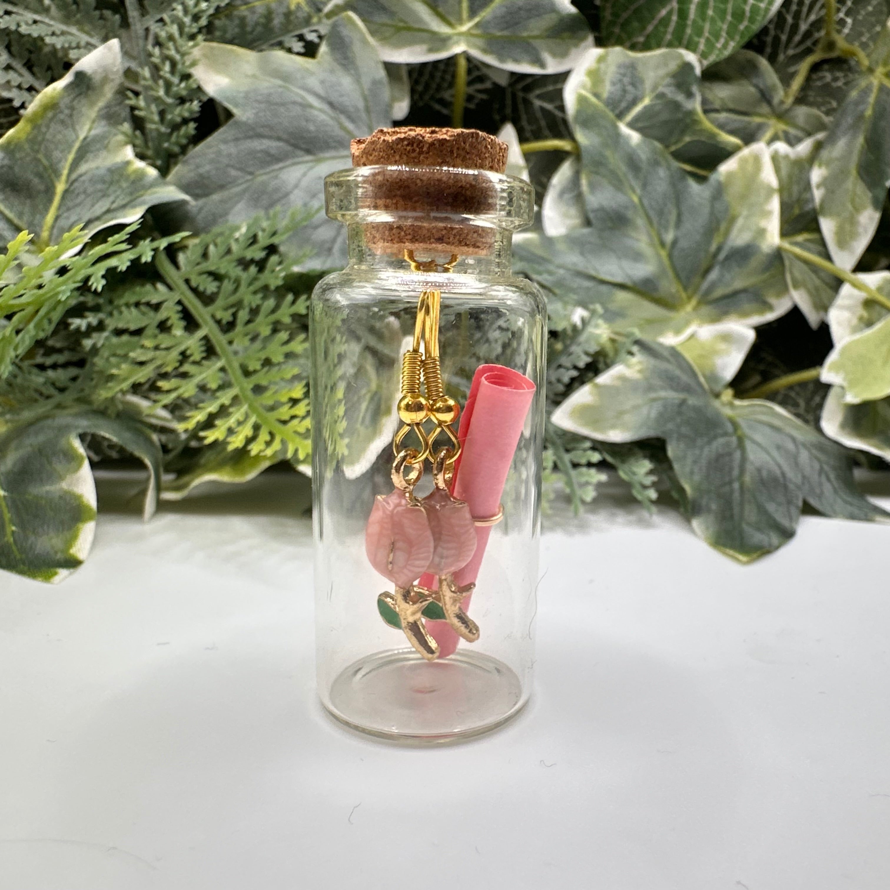 Pink Tulip Bottled Charm Earrings - Gift Boxed