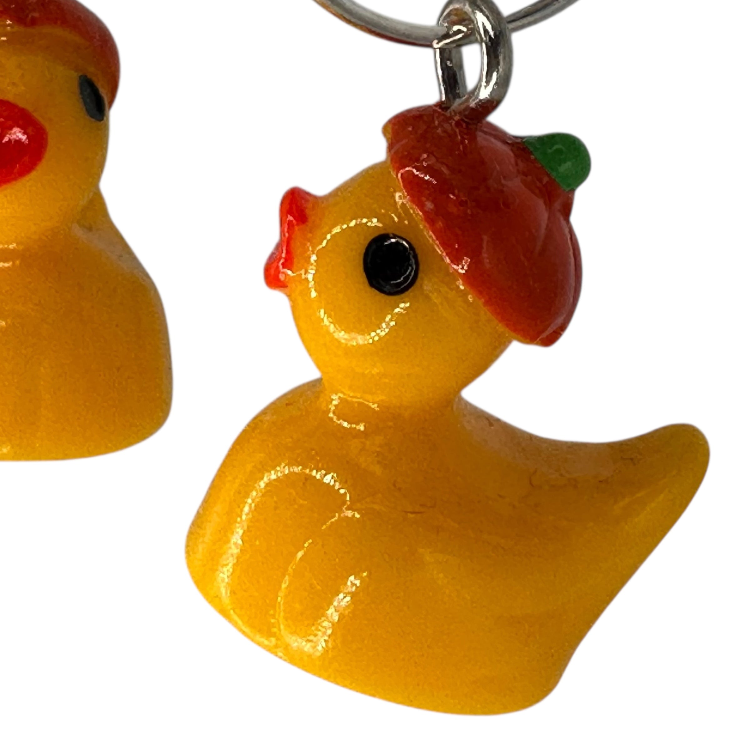 Pumpkin Hat Duck Charm Earrings