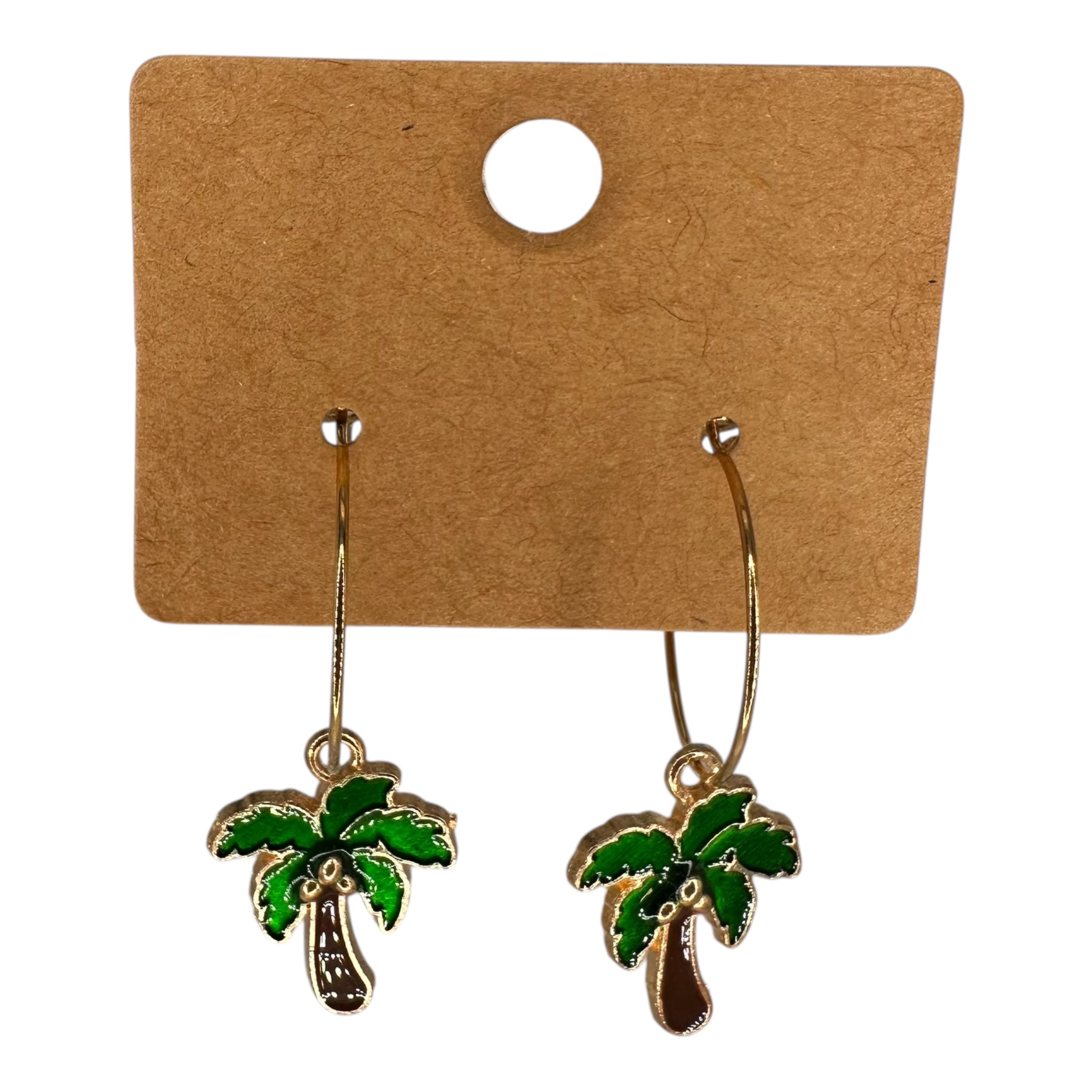 Tropical Palm Tree Charm Earrings