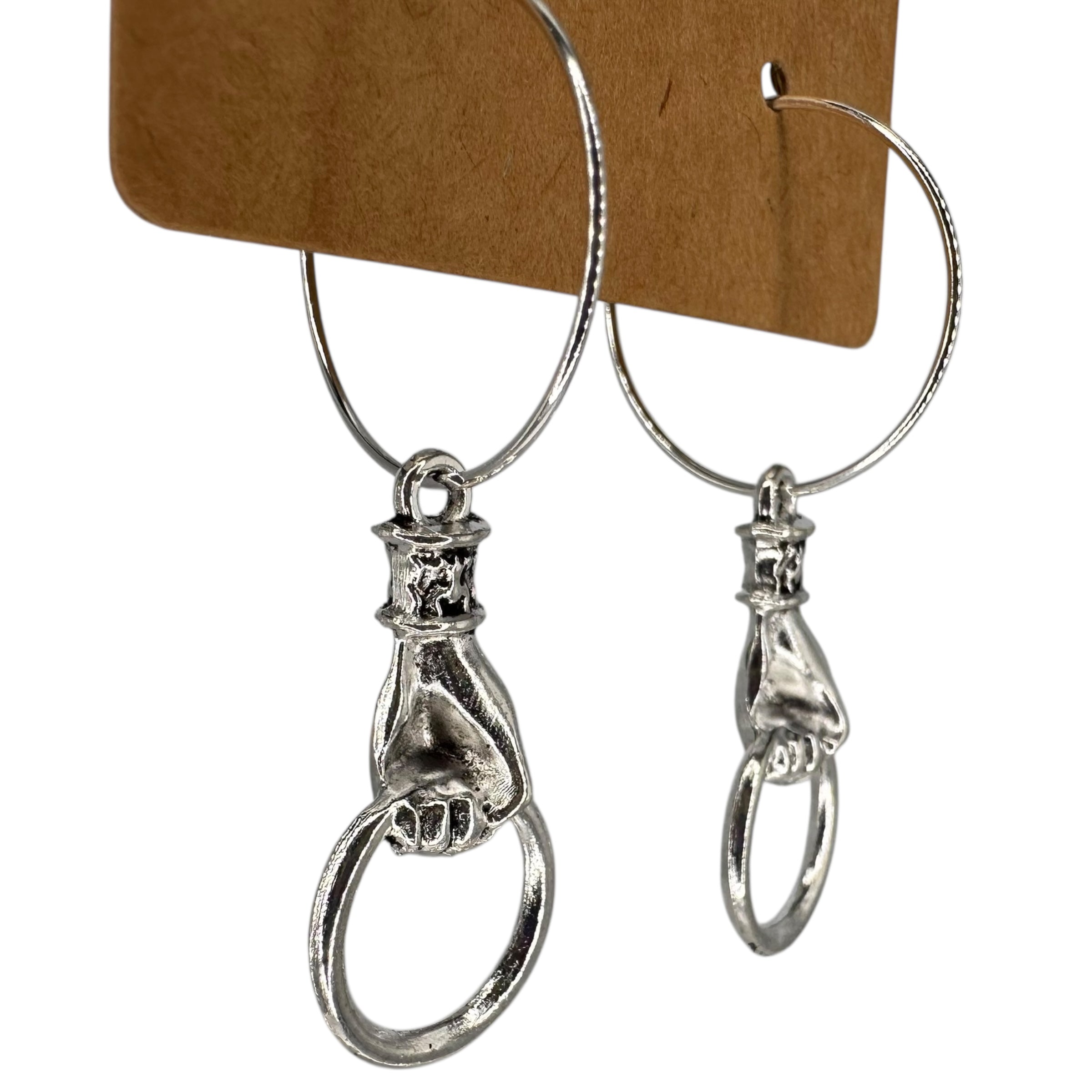 Hoop Hands Charm Earrings