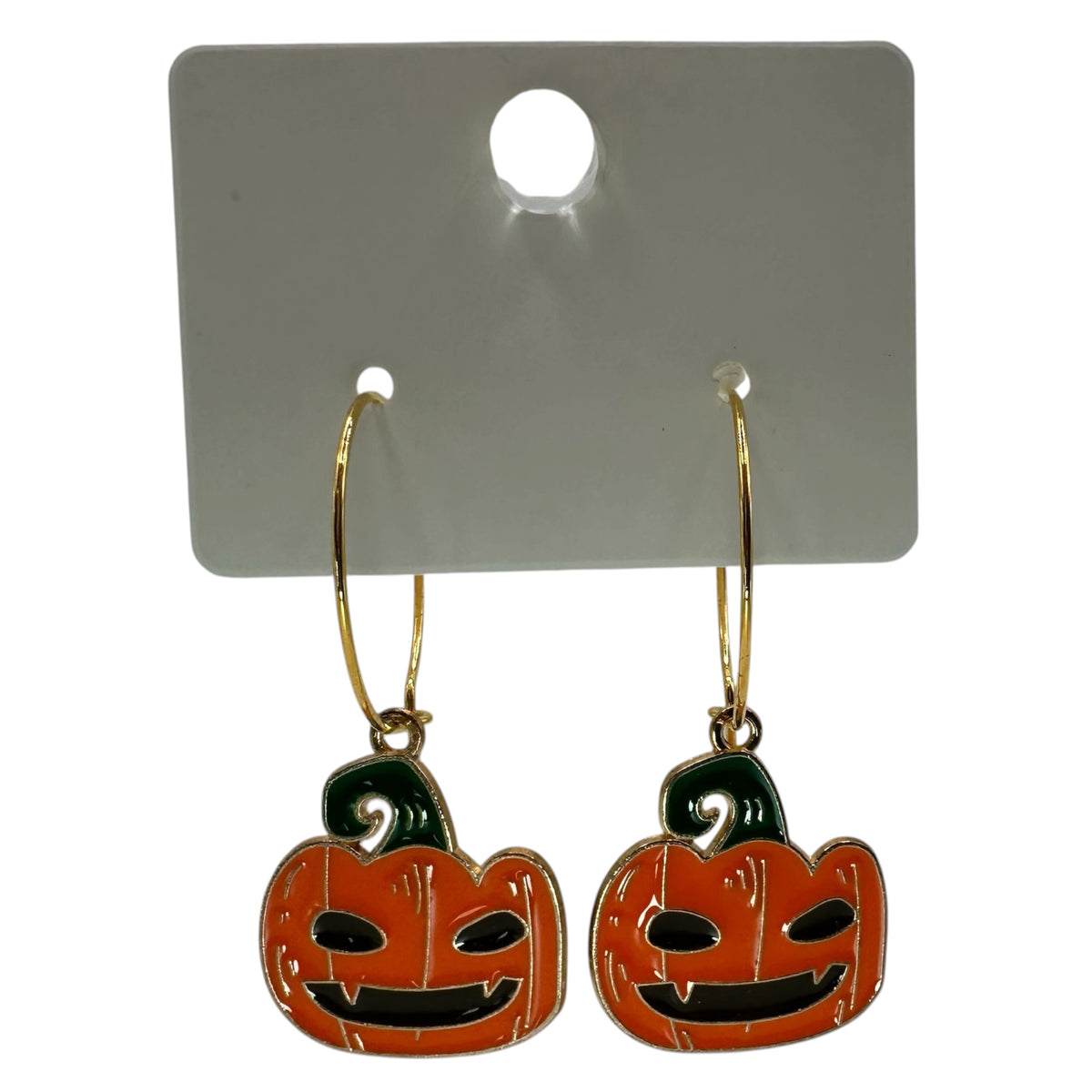 Fanged Pumpkin Charm Earrings