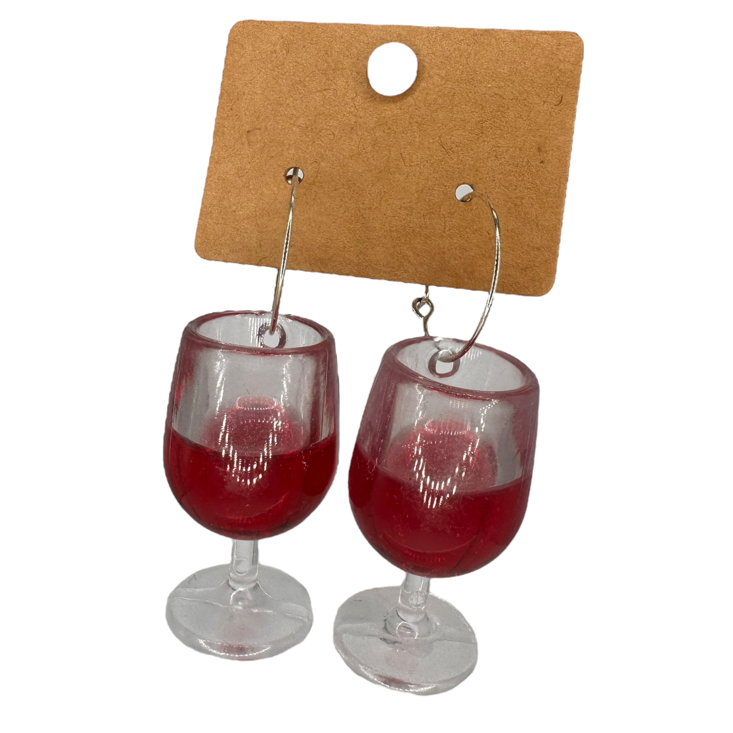 Oversized Wine Glass Charm Earrings