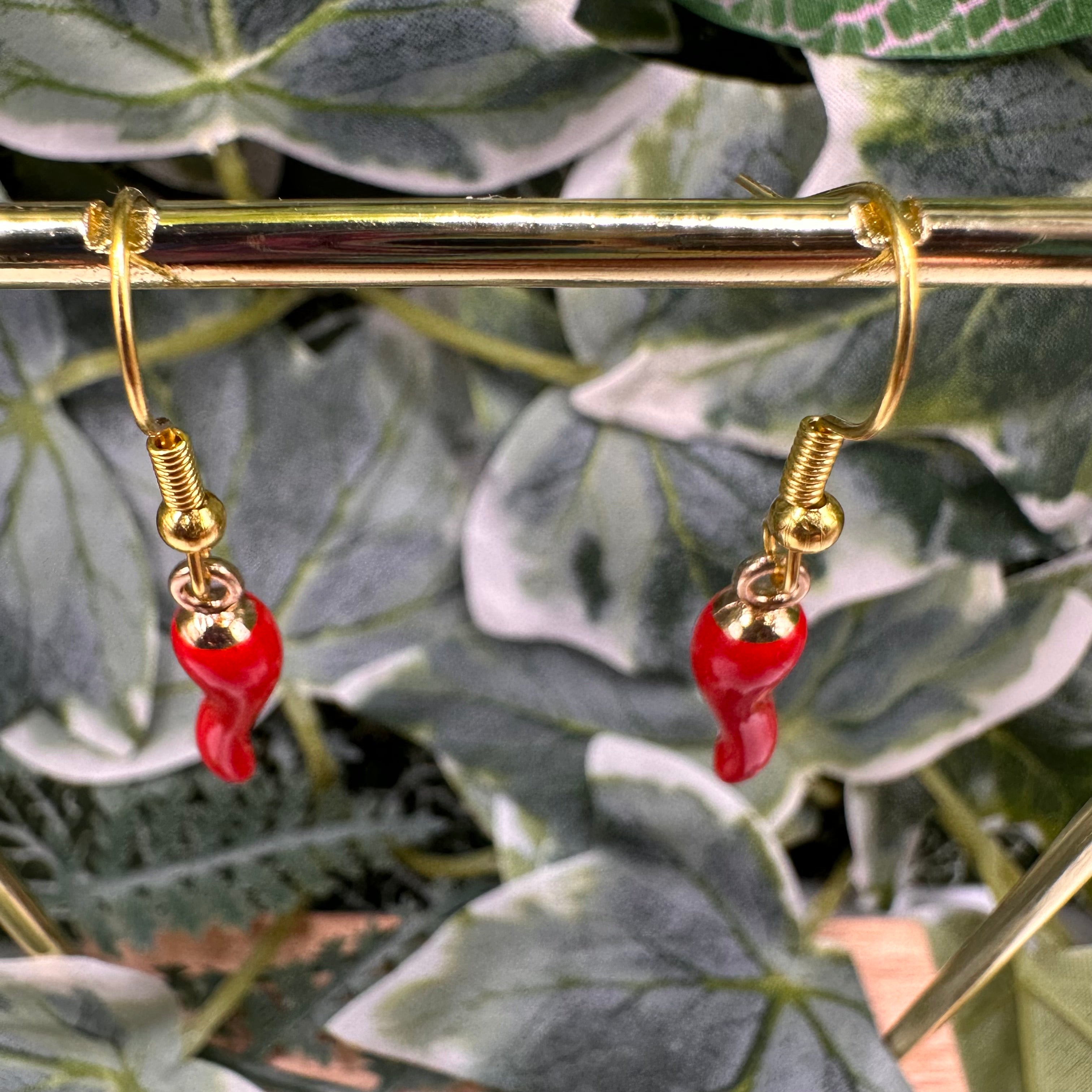 Red Chilli Pepper Charm Earrings