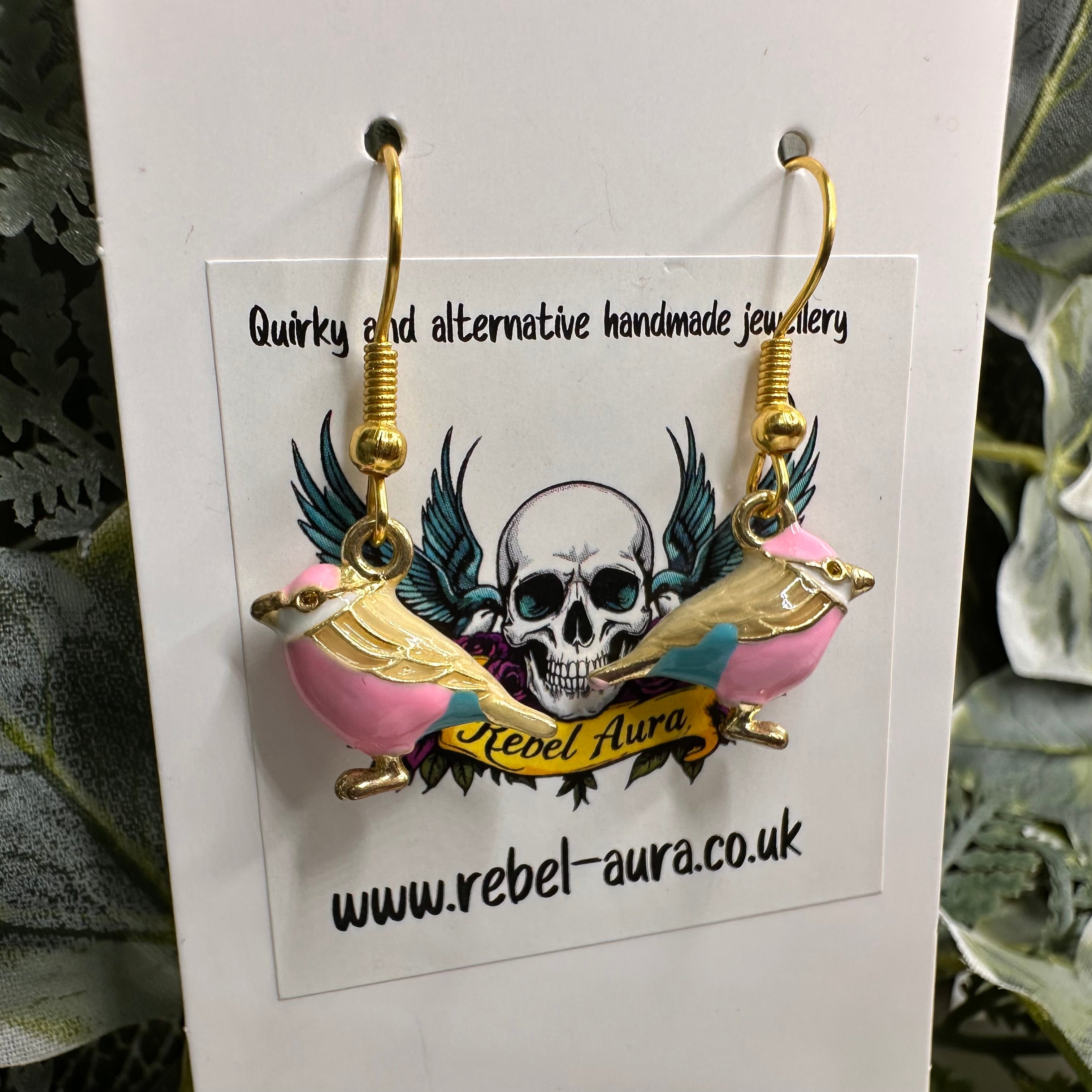 Pastel Bird Charm Earrings