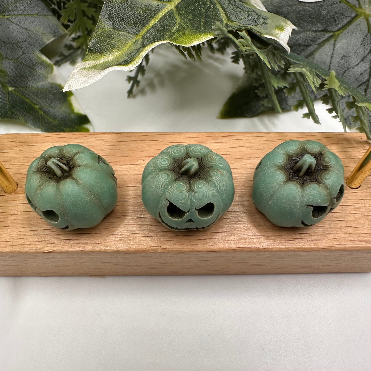 Mini green pumpkin Halloween decoration — Rebel Aura handmade jewellery