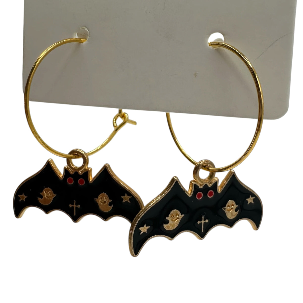 Spooky Symbols Bat Charm Earrings