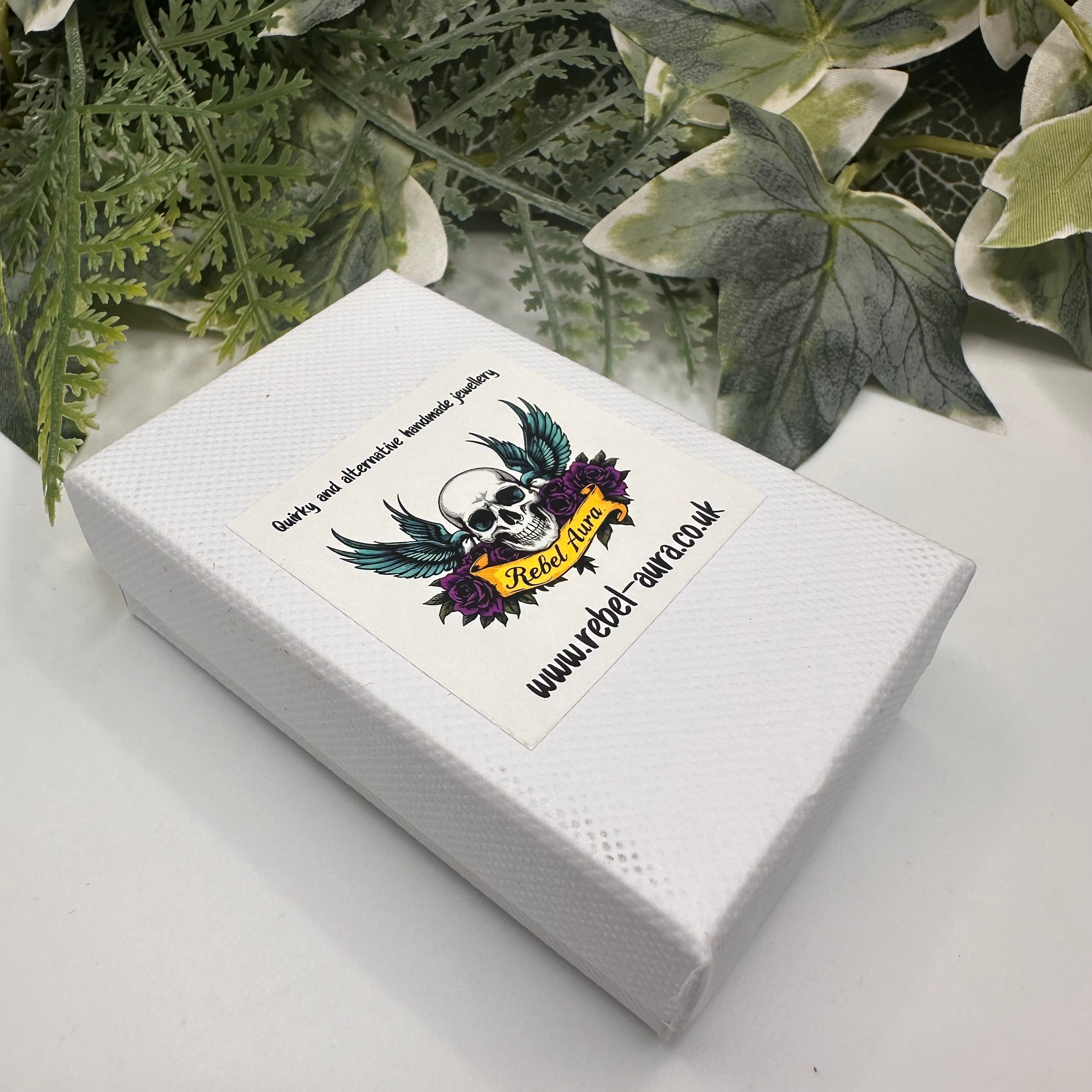 Silver Strawberry Bottled Charm Earrings