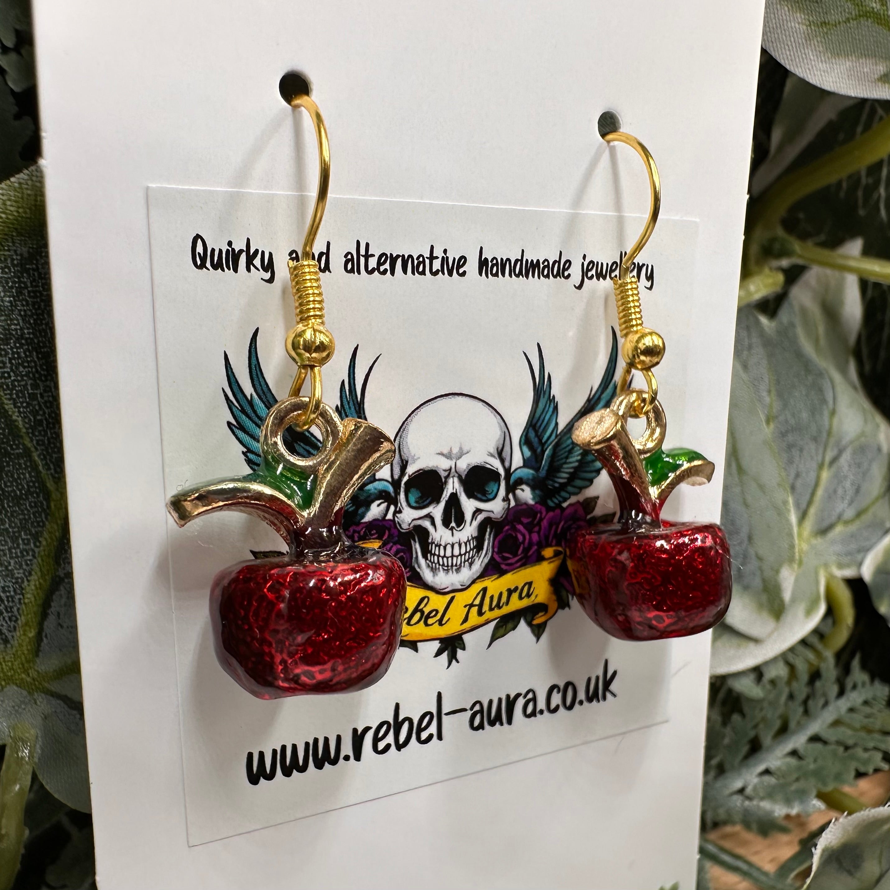 Red Apple Charm Earrings