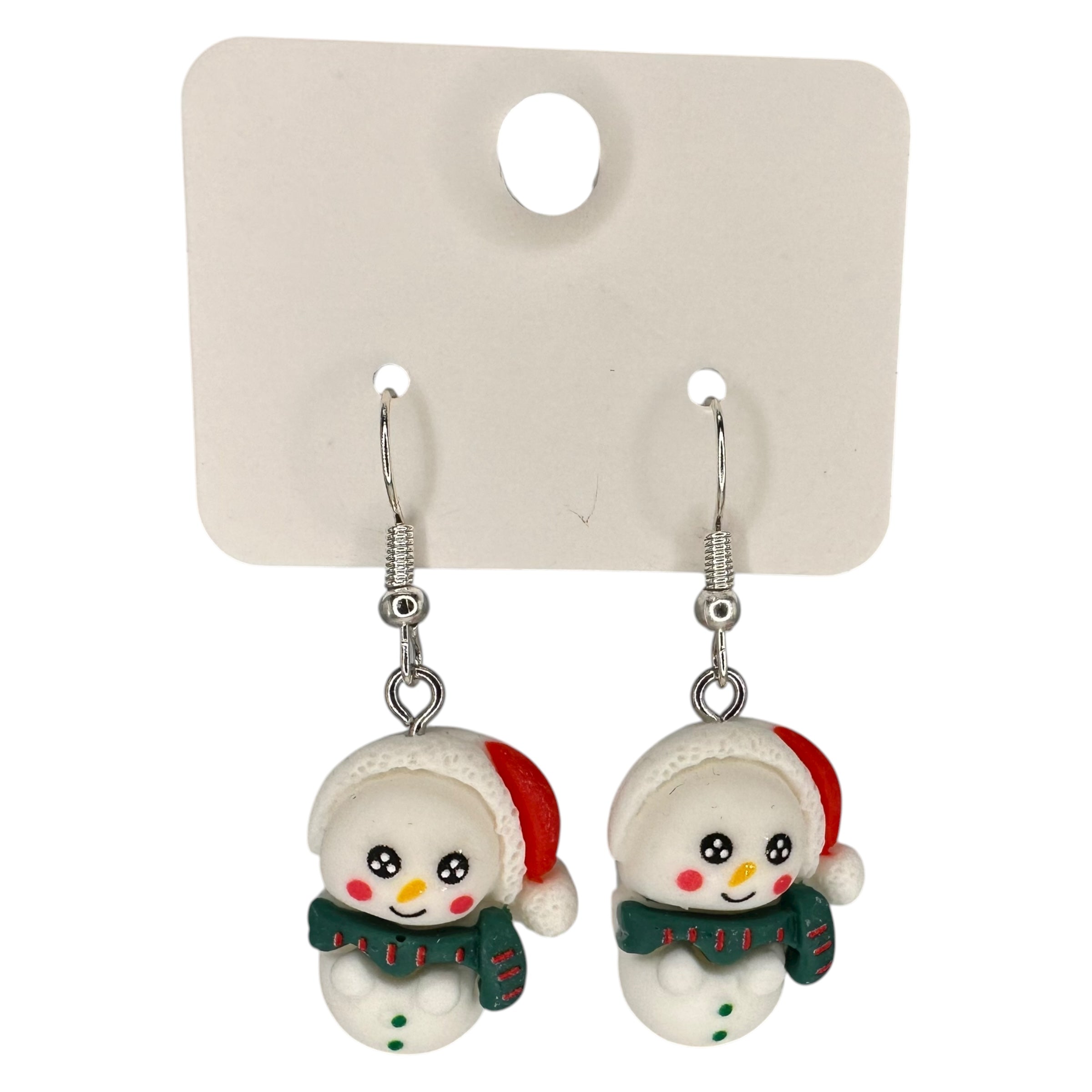 Smiley Snowmen Charm Earrings