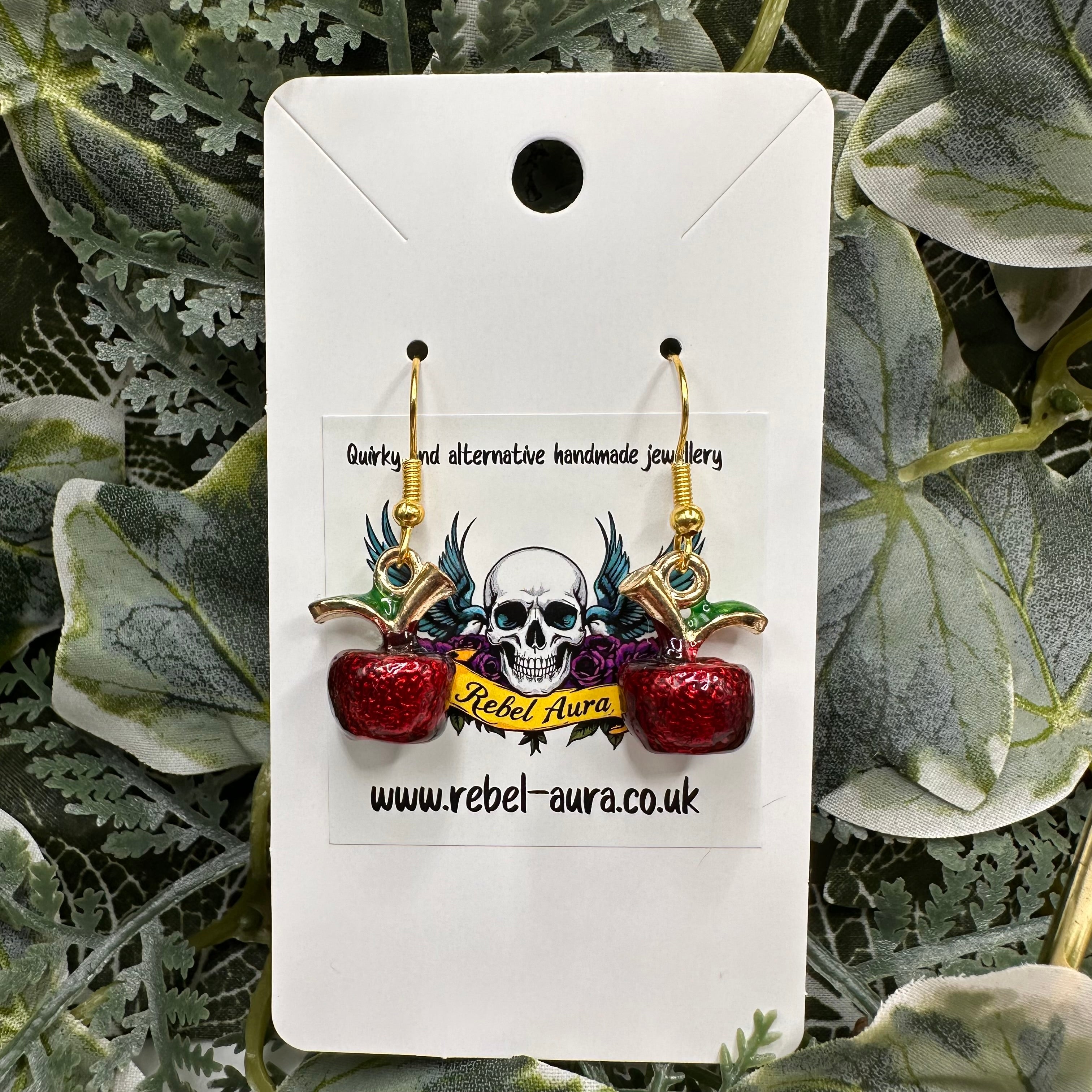 Red Apple Charm Earrings
