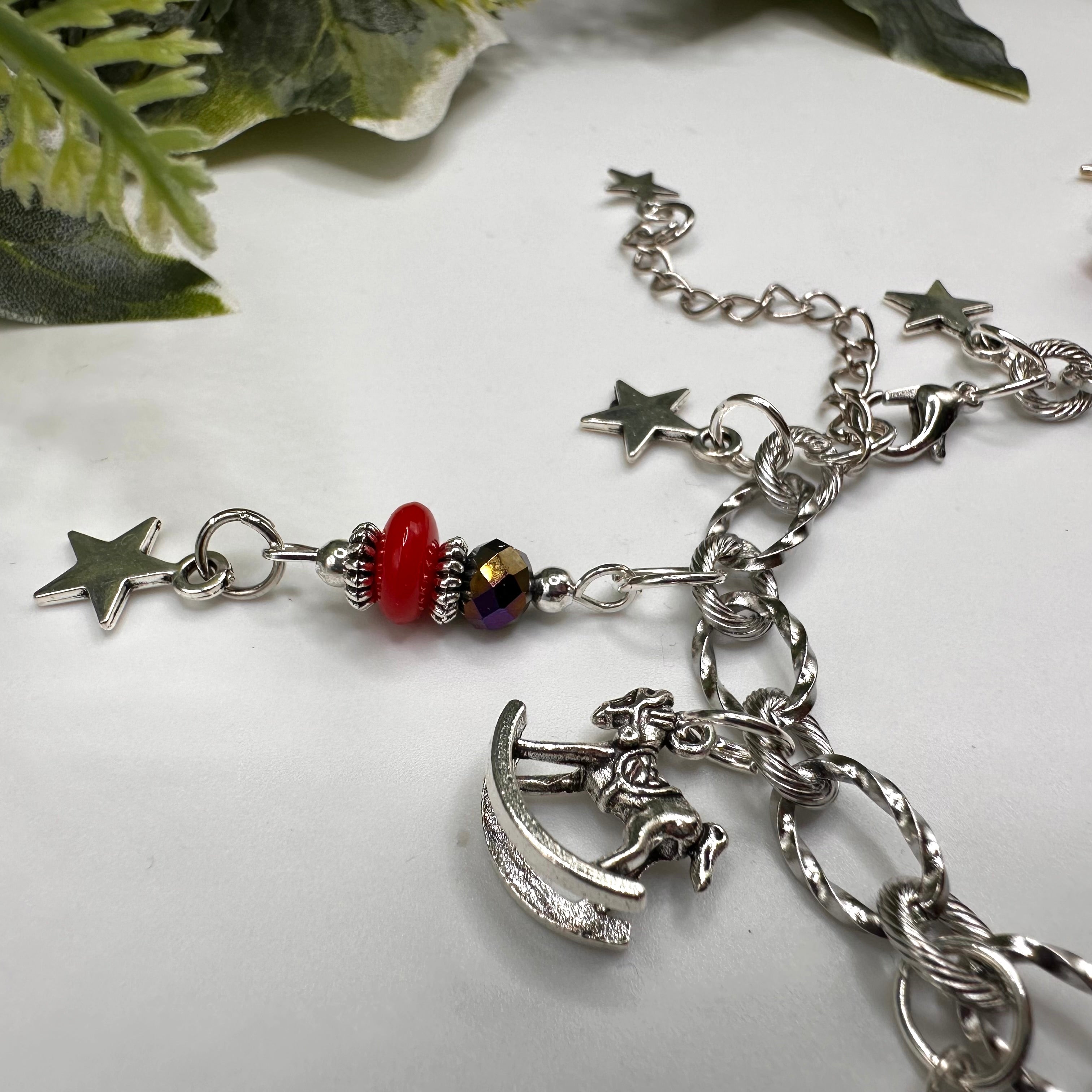 Midnight Rocking Horse Charm Bracelet