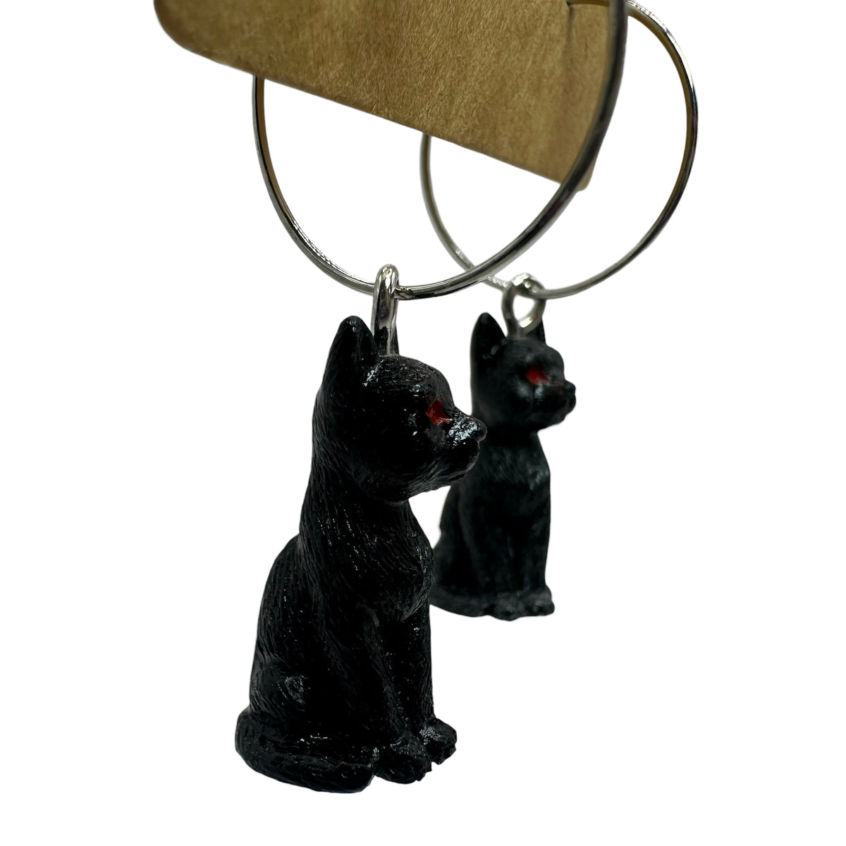 Halloween Black Cat Charm Earrings