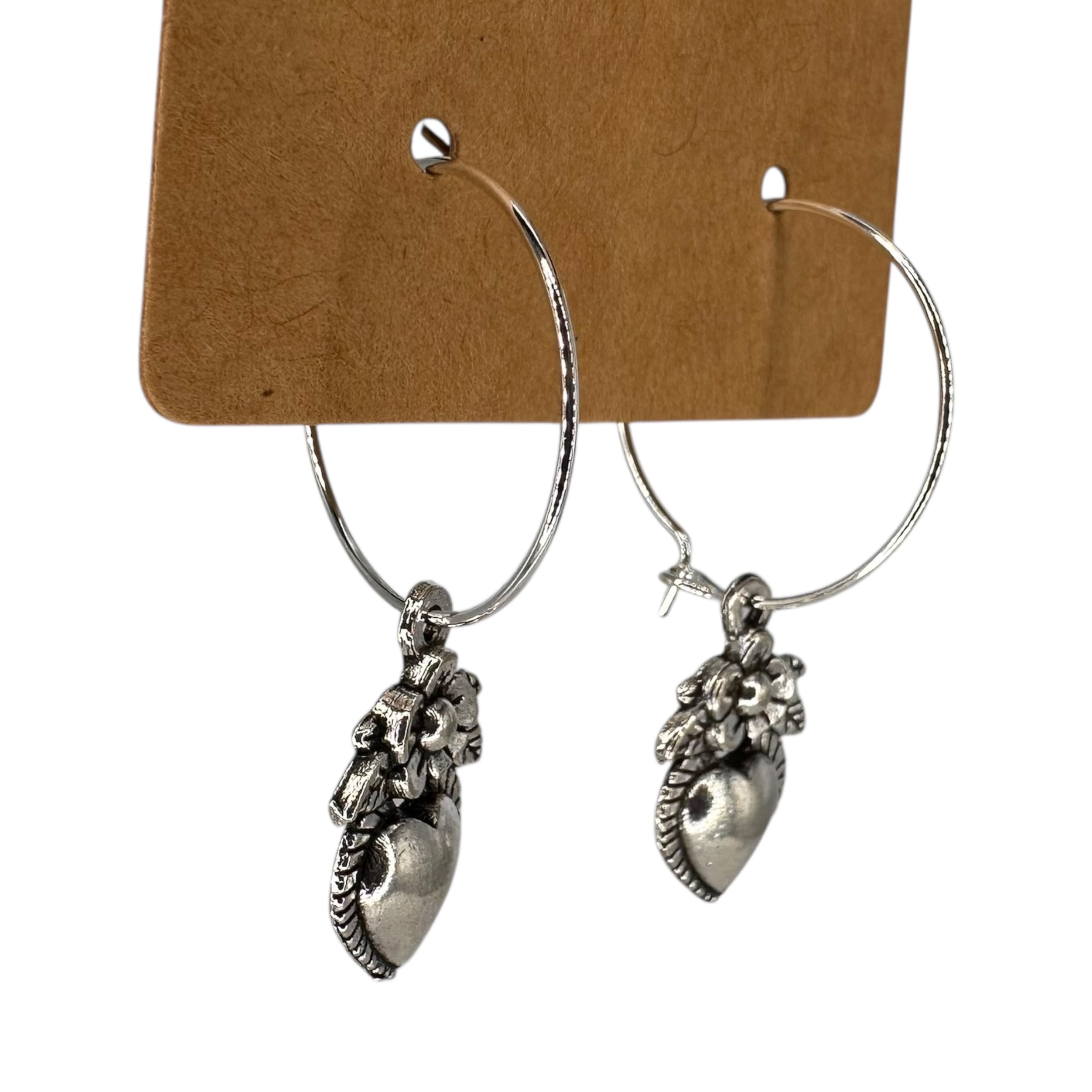 Heart & Flower Charm Earrings