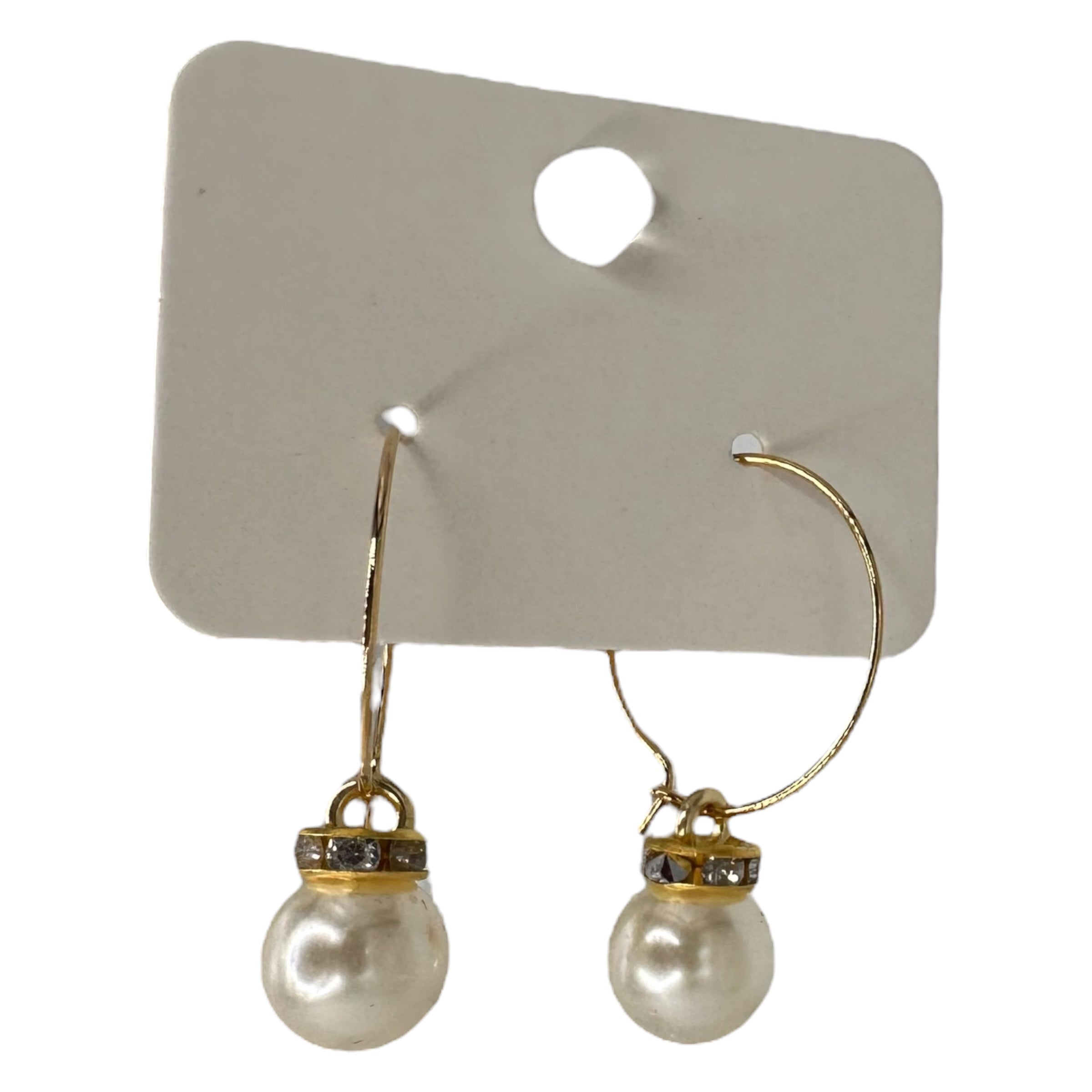 White Sparkle Bauble Charm Earrings