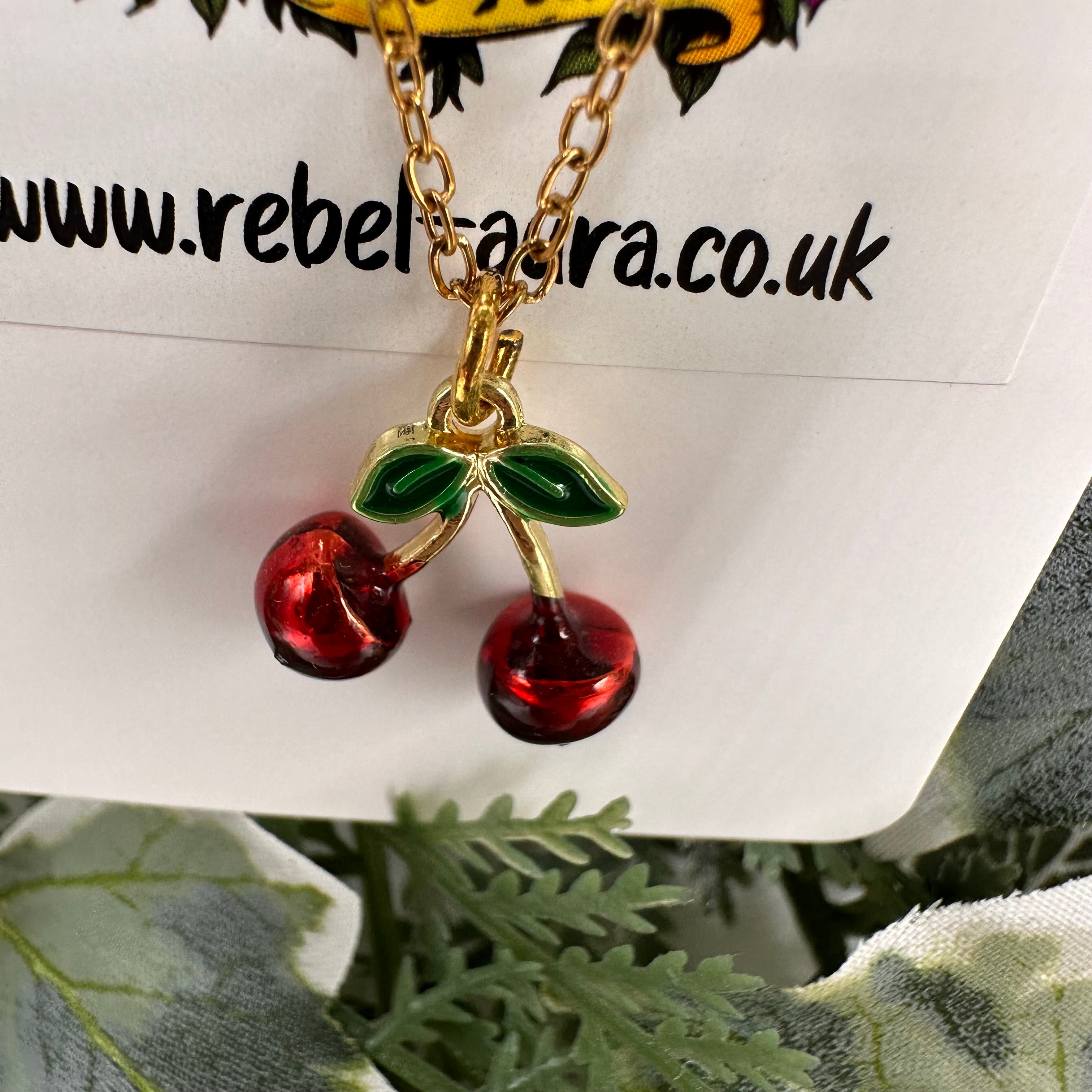 Cherries Charm Necklace