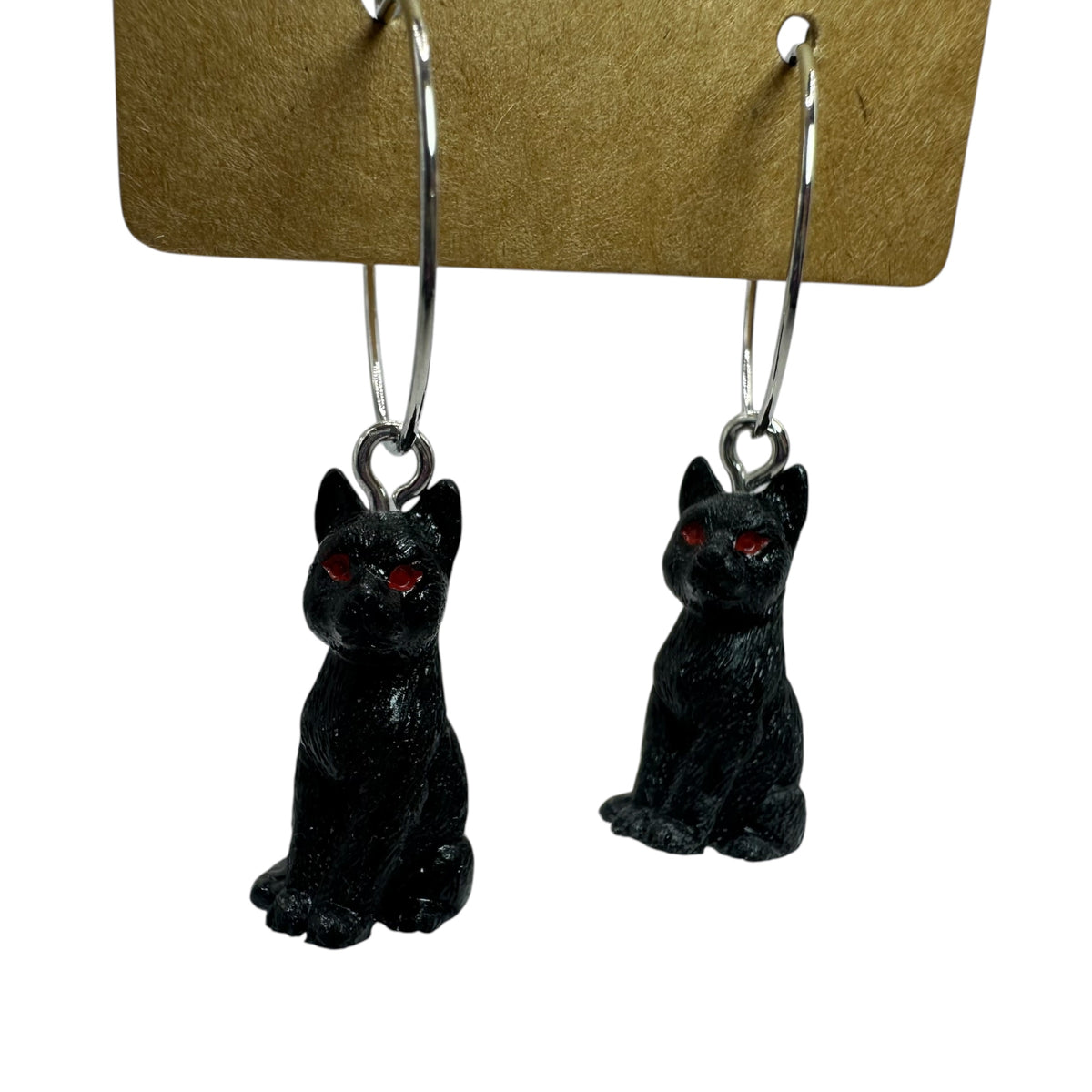 Halloween Black Cat Charm Earrings