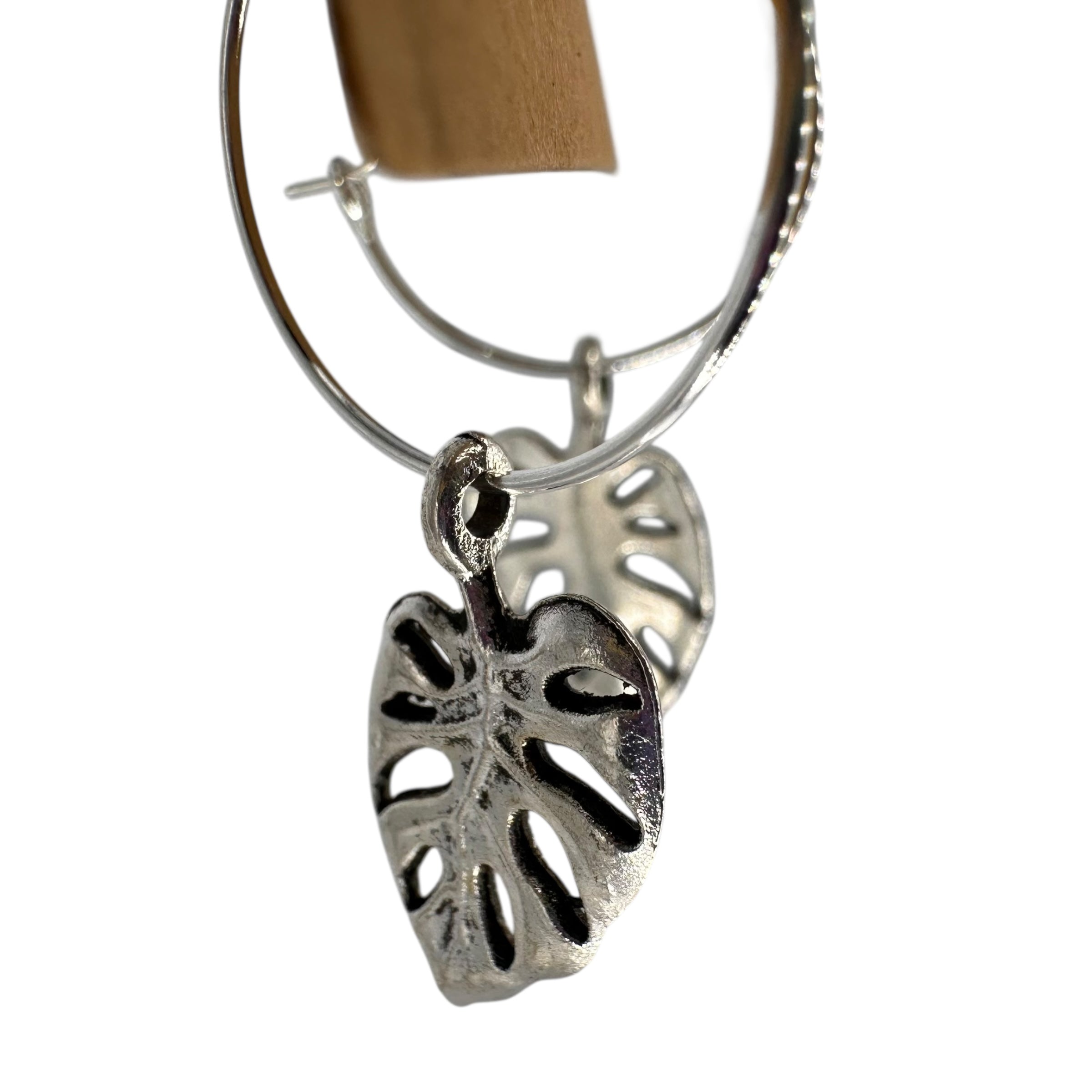 Monstera Leaf Charm Earrings