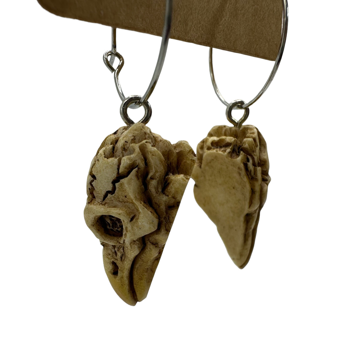 Raven Skull Charm Earrings