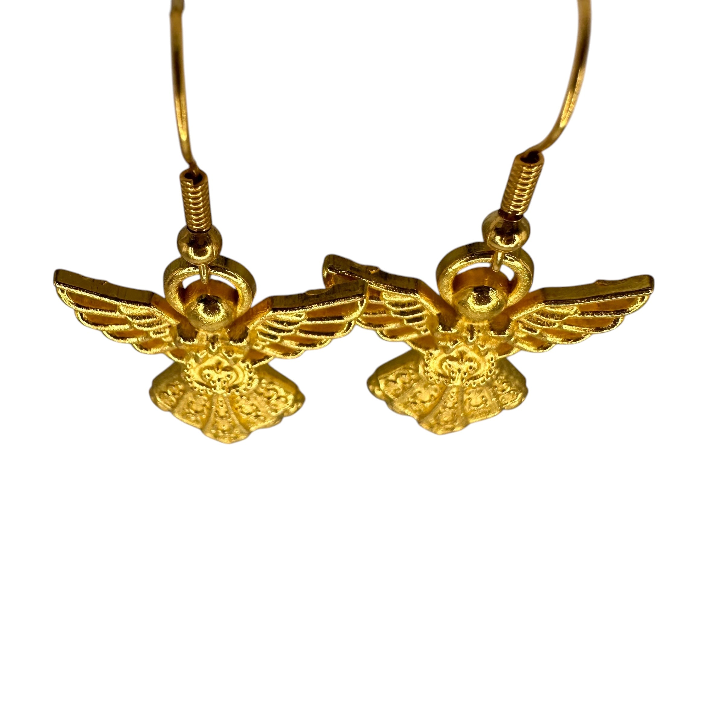 Gold Angel Charm Earrings