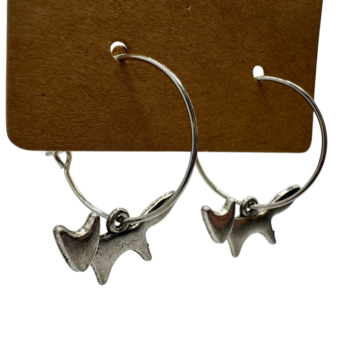 Silver Fox Charm Earrings
