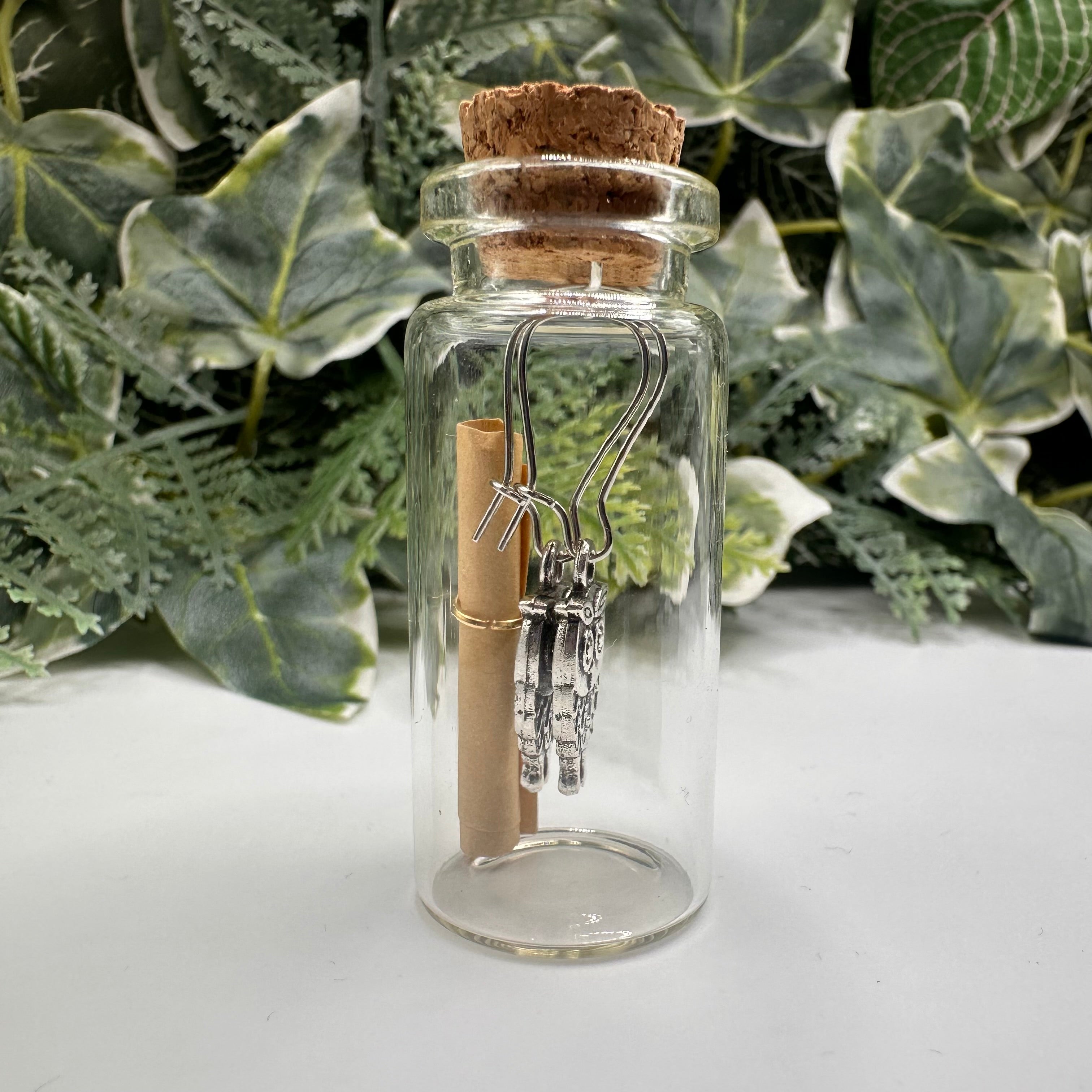 Mini Owl Bottled Charm Earrings