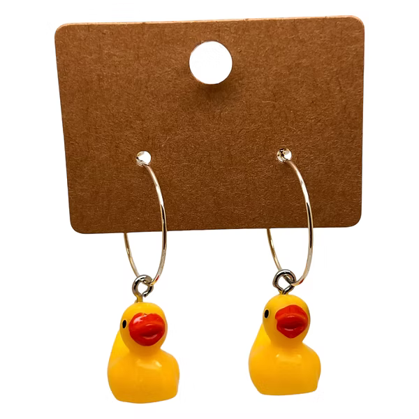 Yellow Duck Charm Earrings