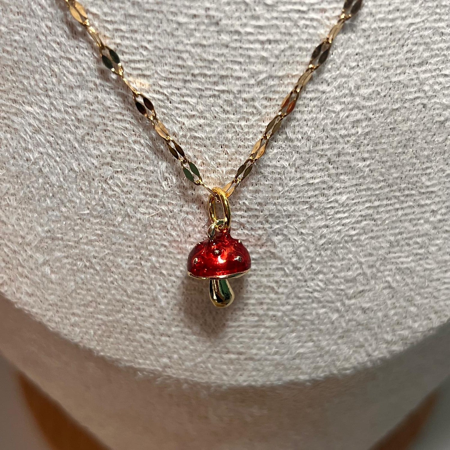 Red Toadstool Charm Necklace