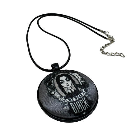 Wednesday We Wear Black - Large Fabric Button Necklace