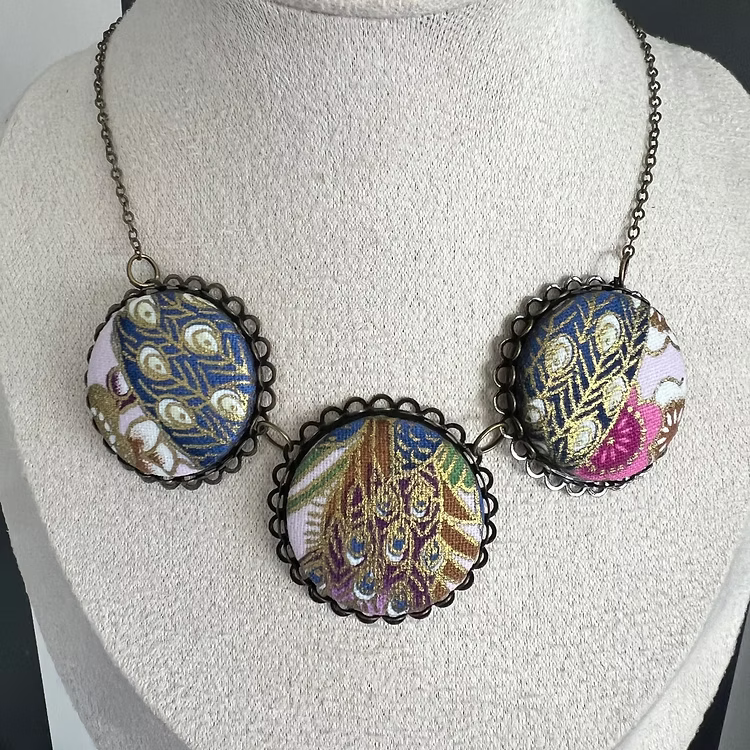 Peacock Feather Statement Necklace