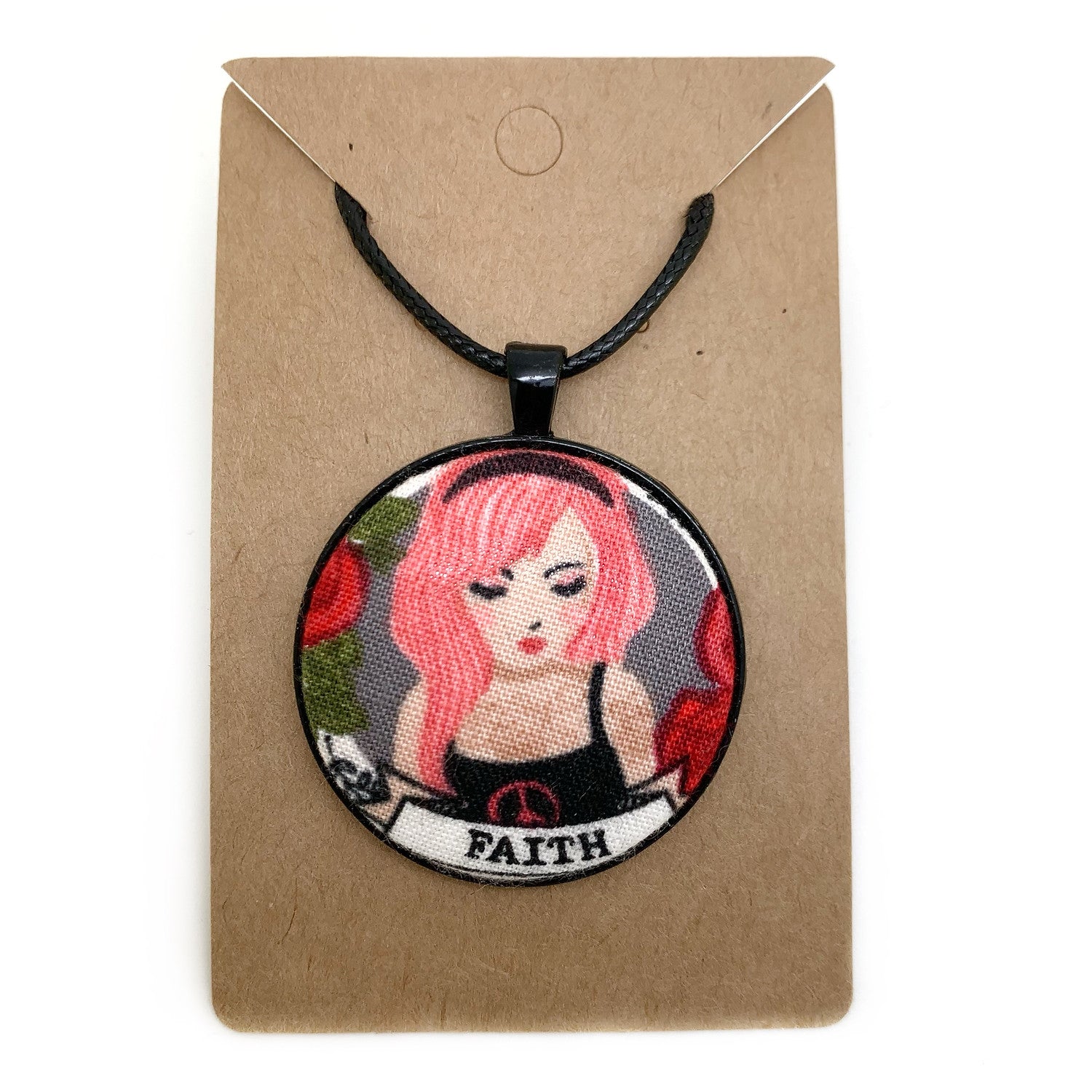 Inked Women - Large Fabric Button Necklaces