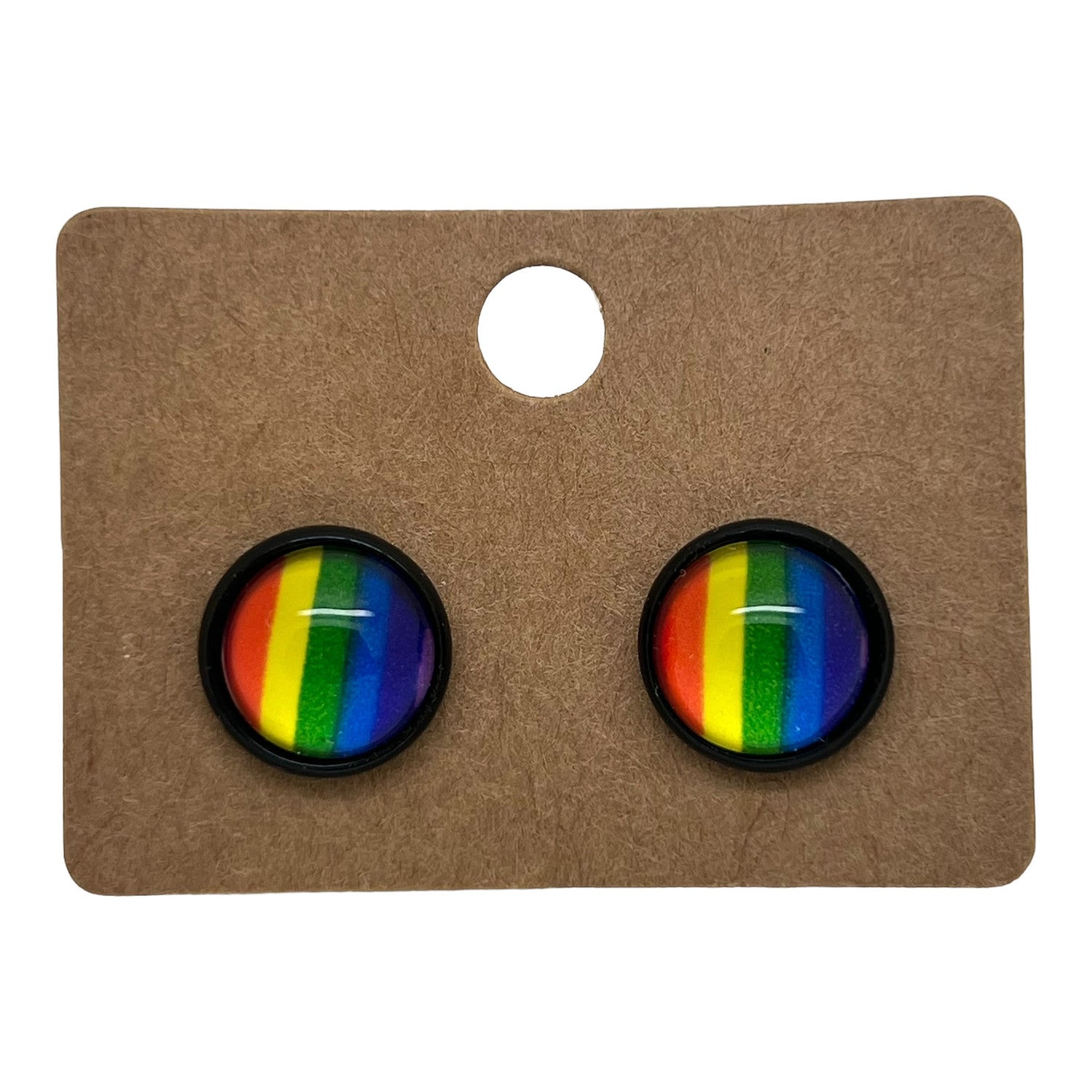 Rainbow Black Stud Earrings