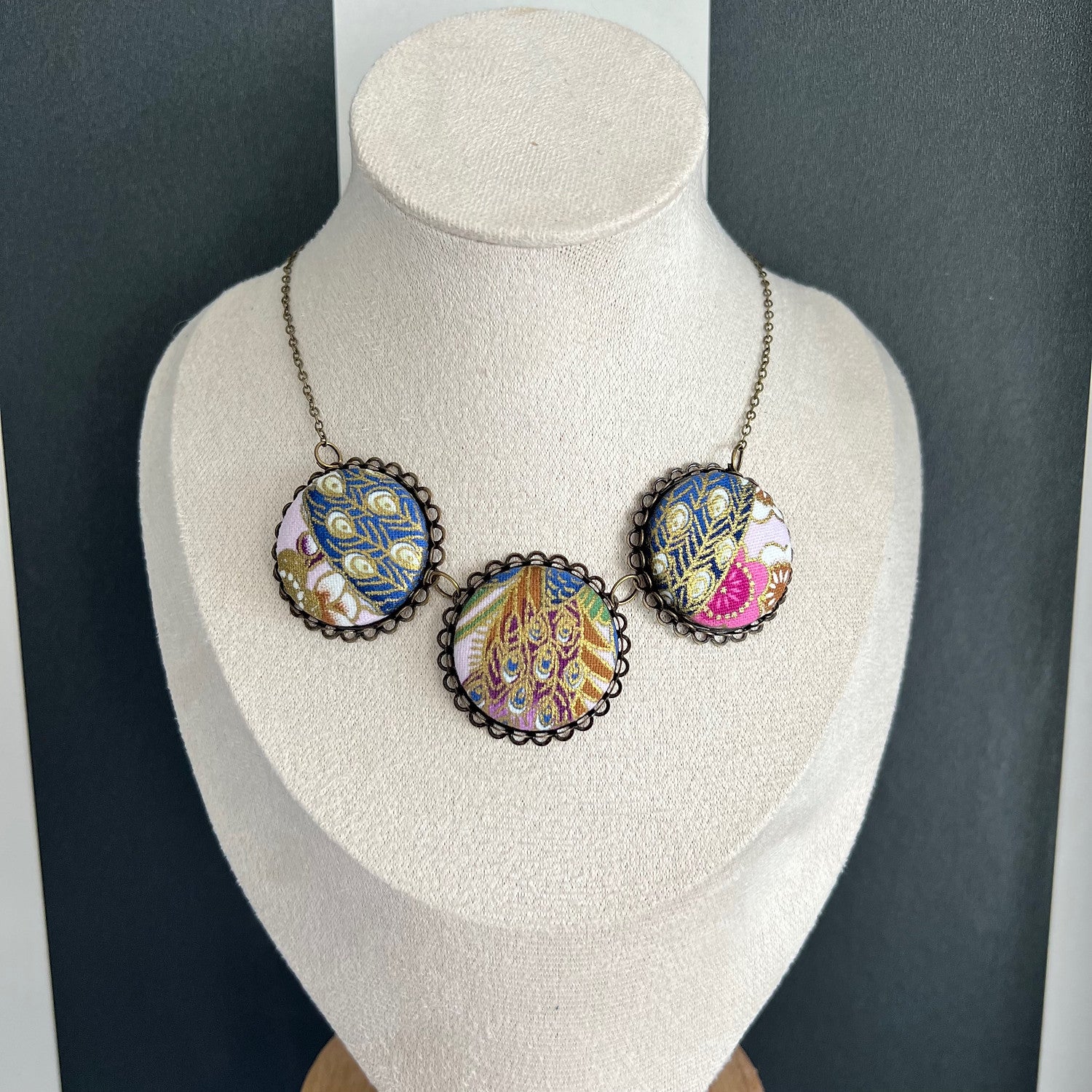 Peacock Feather Statement Necklace