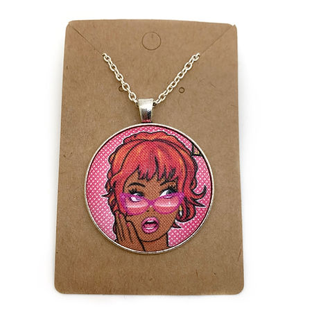 Pop Art Women - Large Fabric Button Necklace