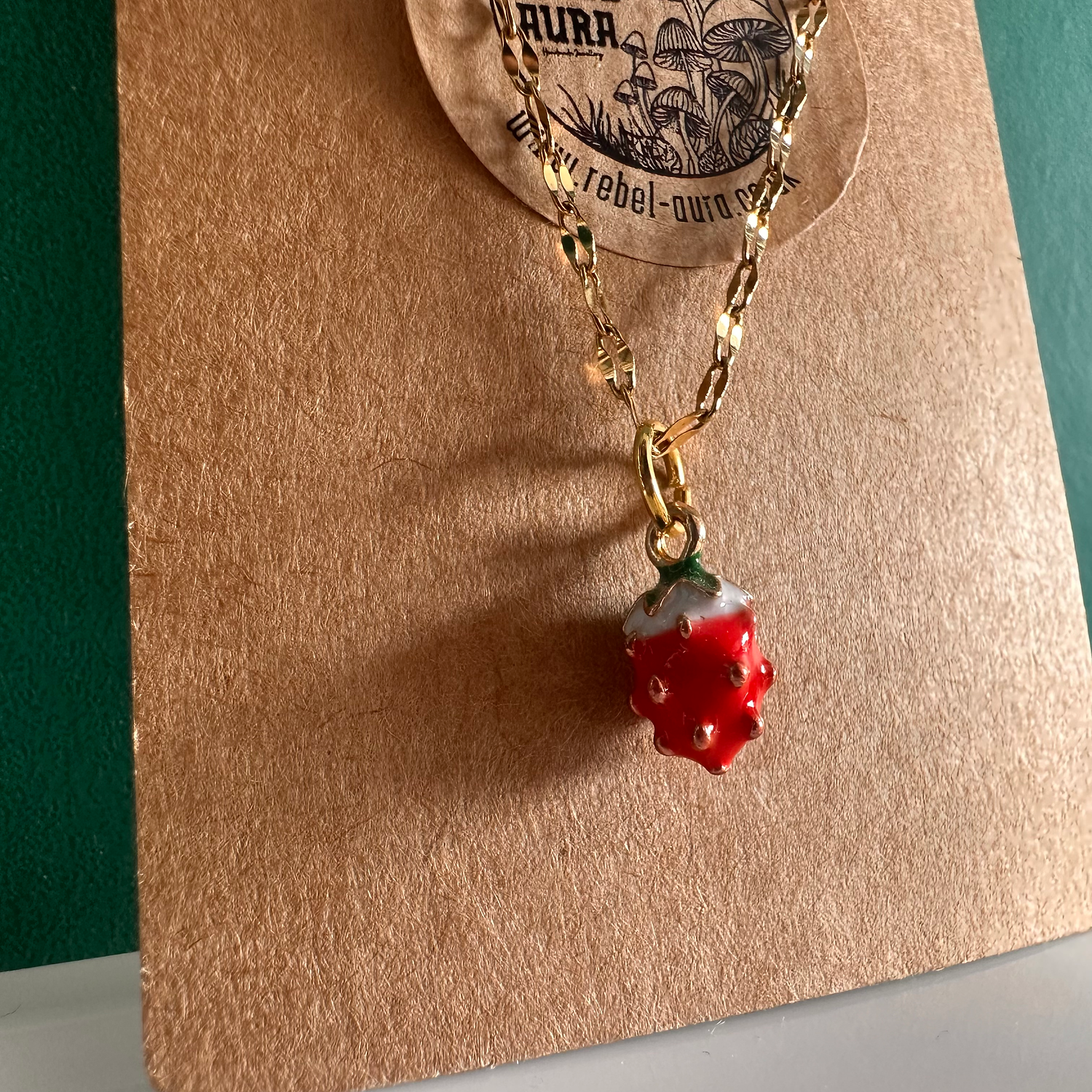 Strawberry Gold Charm Necklace