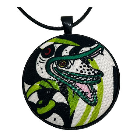 Beetlejuice Large Fabric Button Necklace