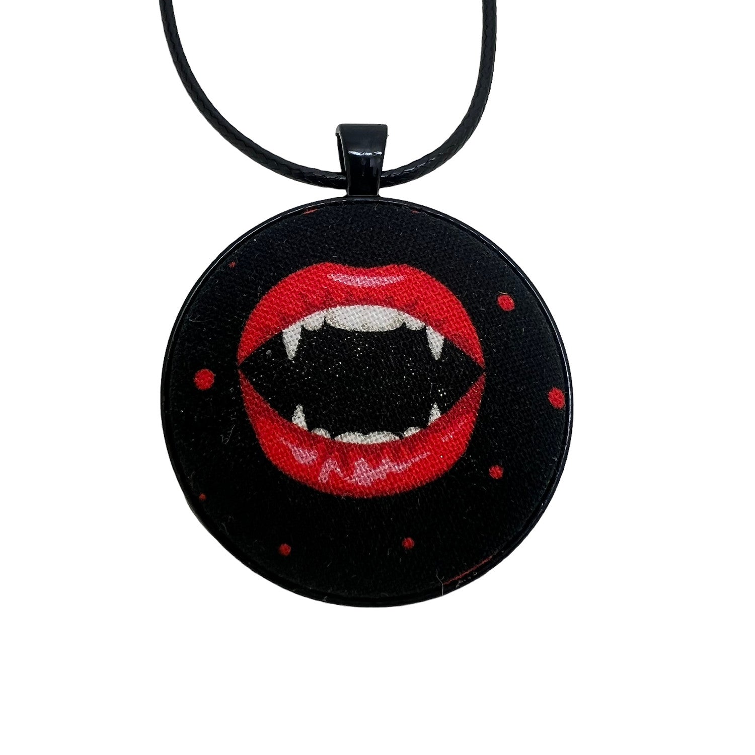 Vampire Bite - Large Fabric Button Necklace