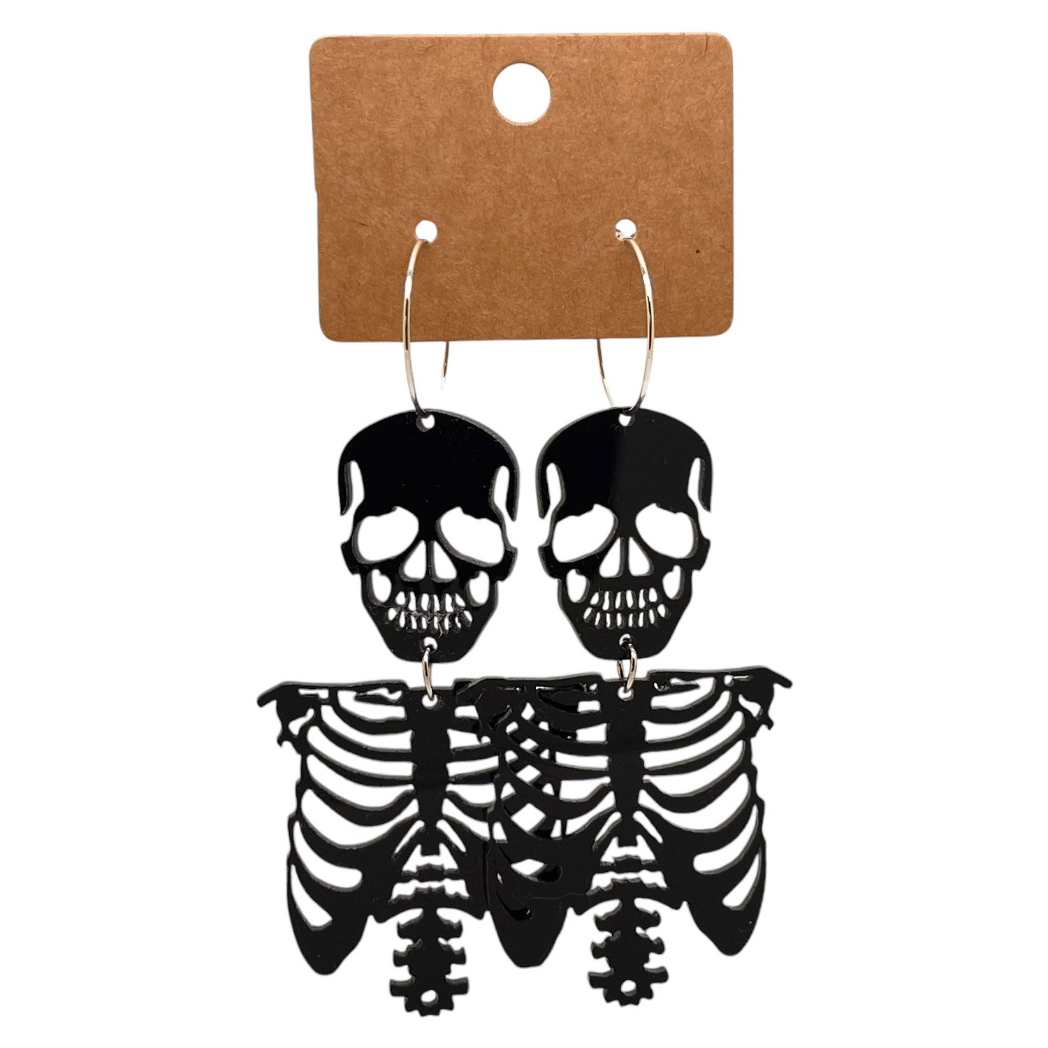 XL Black Skeleton Earrings