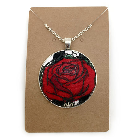 Zombie Rabbit - Large Fabric Button Necklace