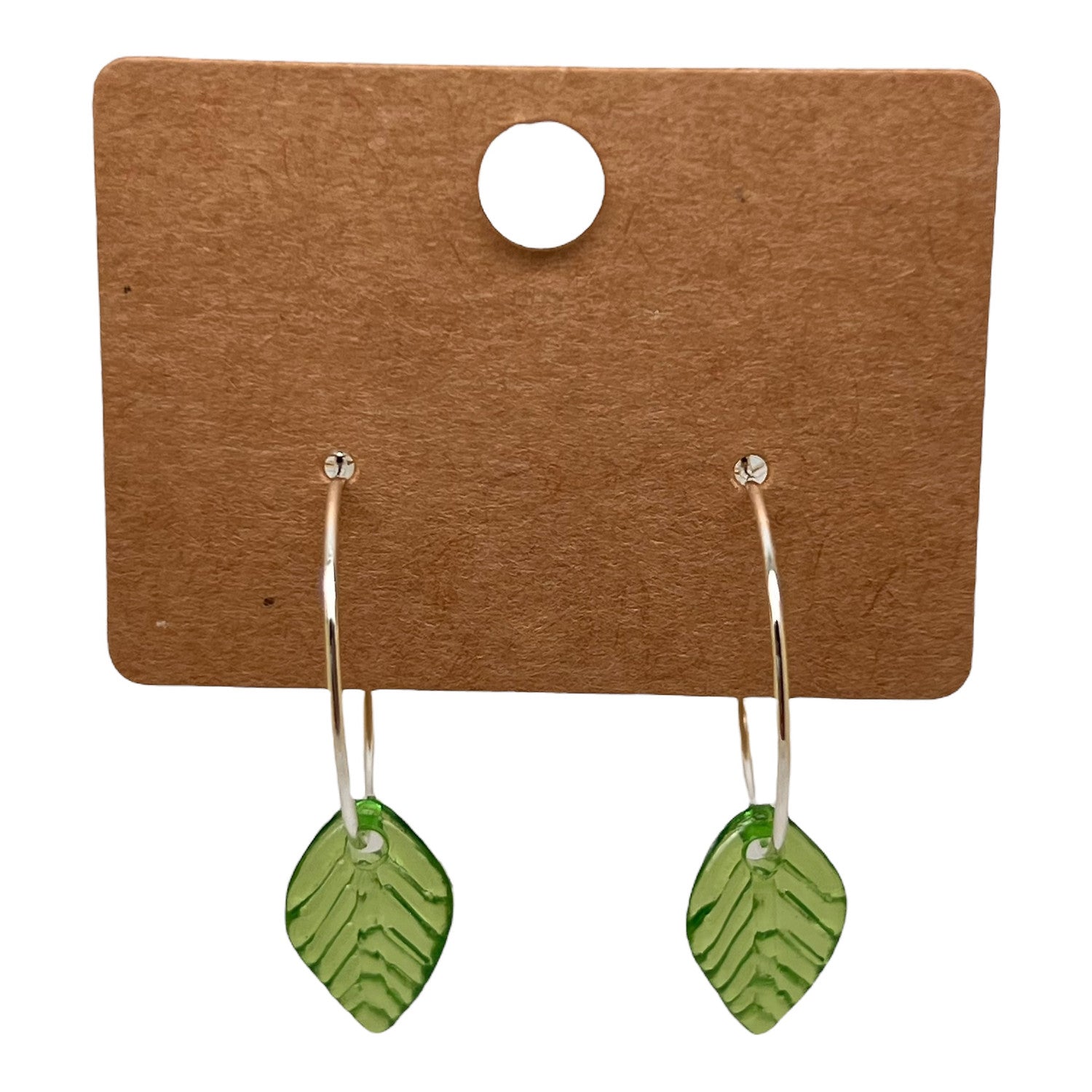 Tiny Leaf Hoop Earrings